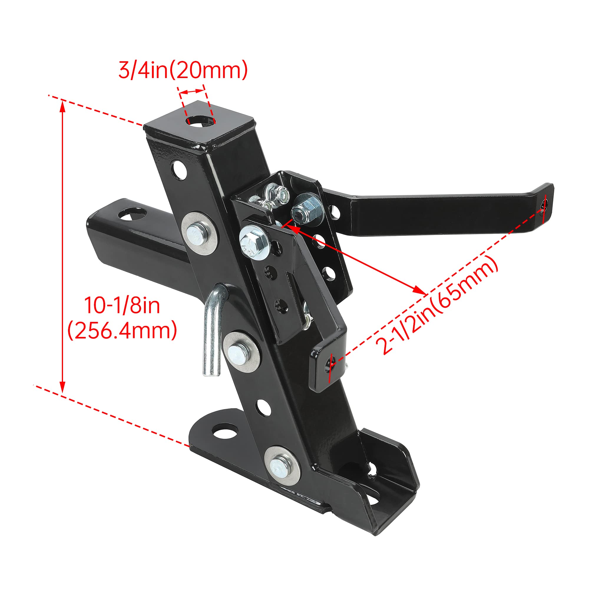 ECOTRIC Heavy Duty Adjustable Lawn Mower Trailer Hitch, JD-011, Compatible with John Deere, Cub Cadet, Craftsman, Medium Size