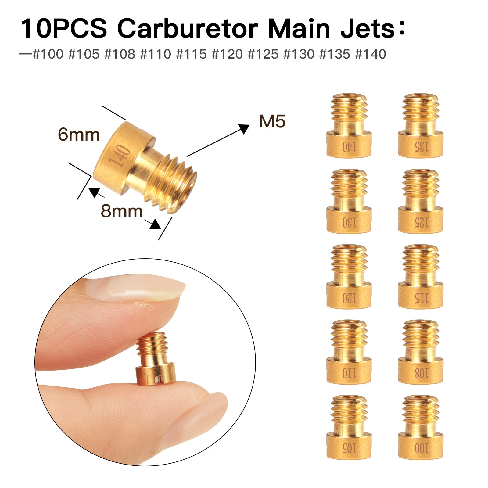 NOVINO 40PCS Carburetor Jet Kit - 30 Main Jets & 10 Slow Pilot Jets for PWK Keihin OKO CVK - Replacement #SCL-2018090002-Z