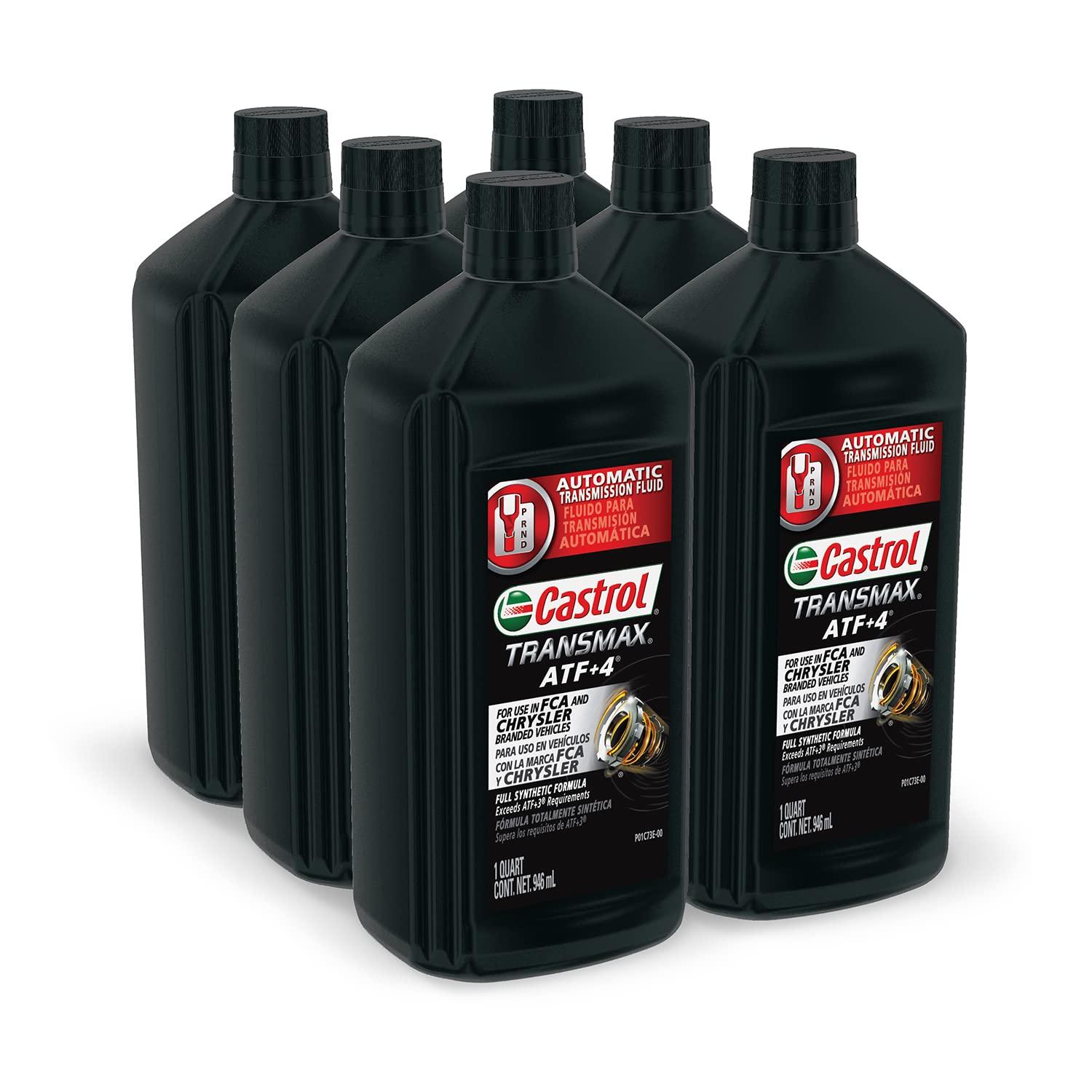 Castrol Transmax ATF+4 Automatic Transmission Fluid, 1 Quart - 6 Pack, Model 15A9FA-6PK