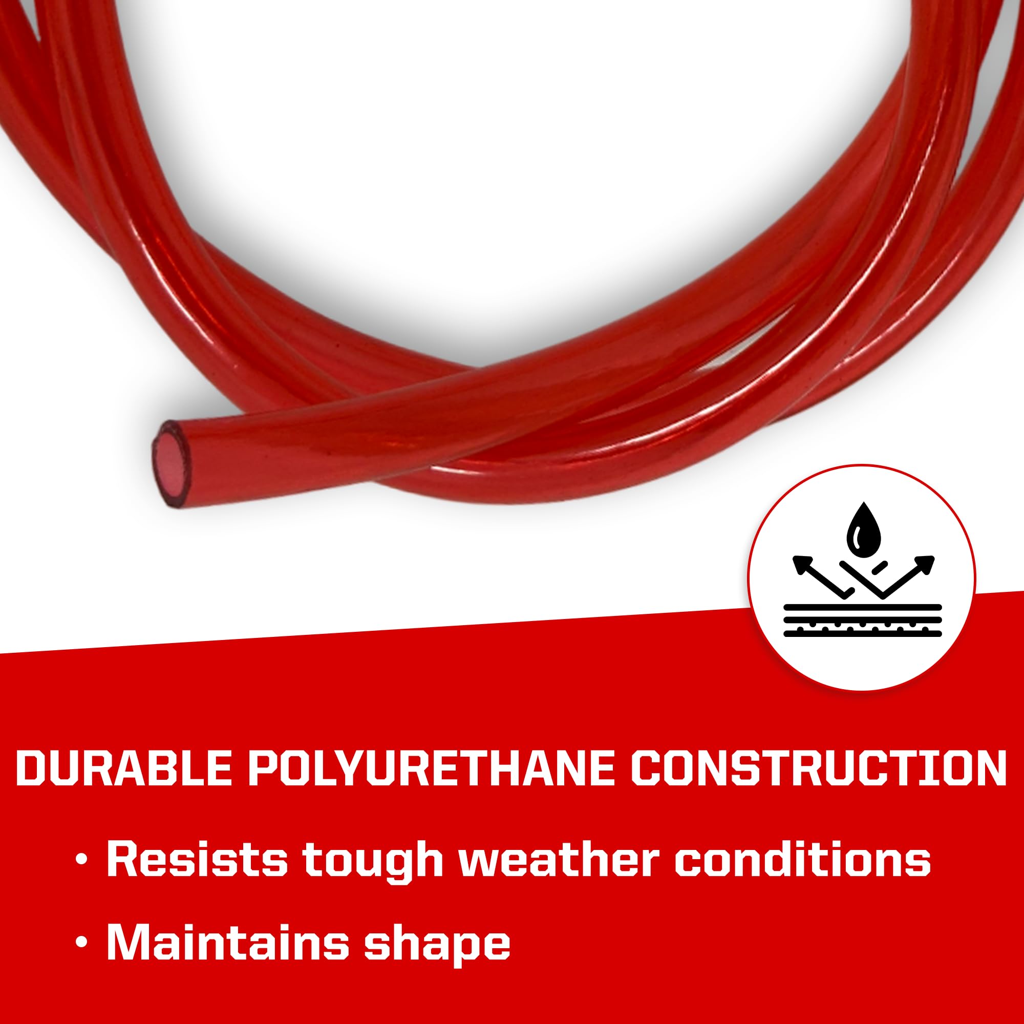 Outlaw Racing OR2095R Fuel Line Gas Hose Tube (3ft) 1/4'' Inner Diameter For Chainsaw Motorcycle ATV Snowmobile PWC Jet Ski - Po