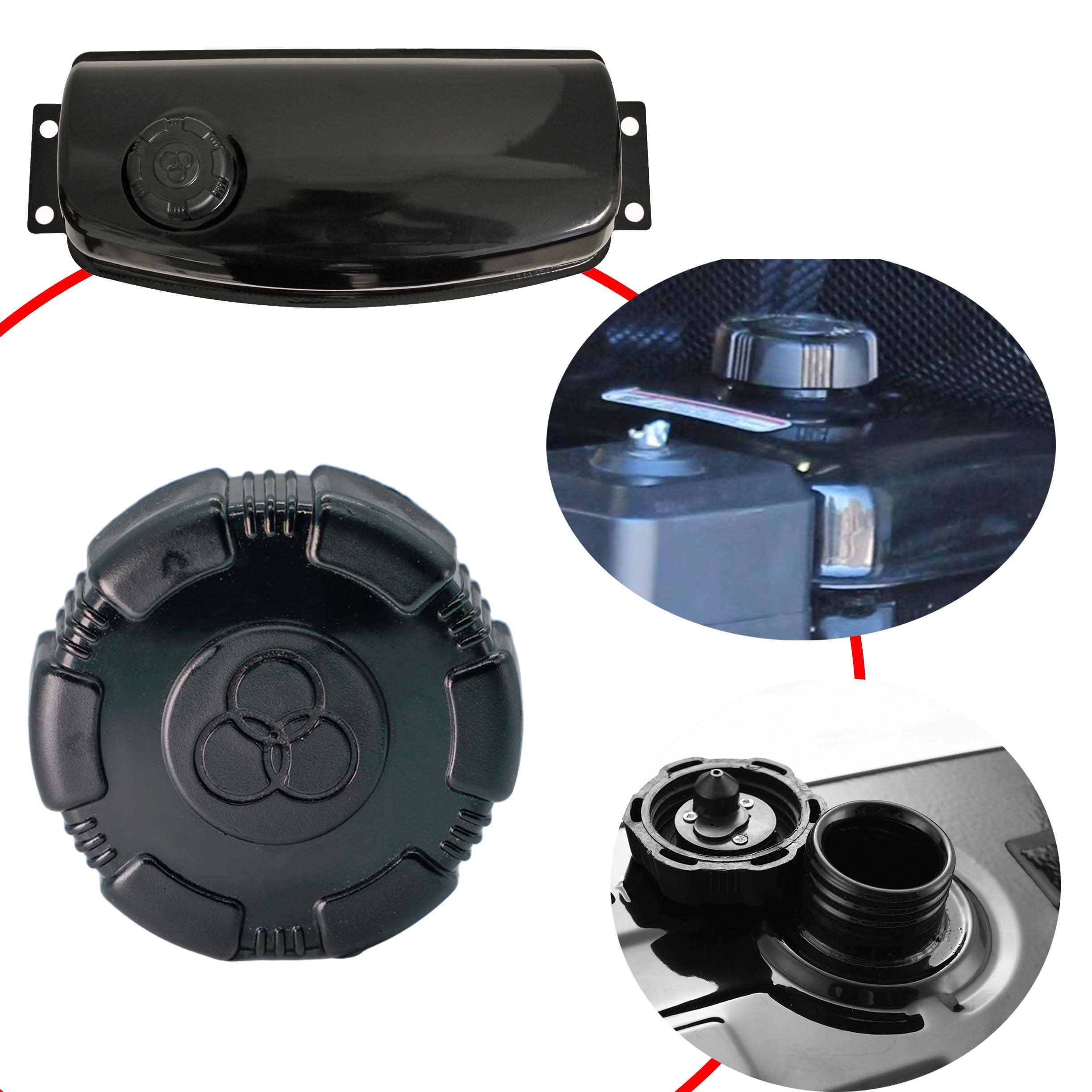 JMCHstore Go Kart Gas Cap, Rubber, Black, Model JM-KT01, Fits Coleman KT196, Hammerhead GTS 150, TrailMaster Blazer 150cc/200cc/