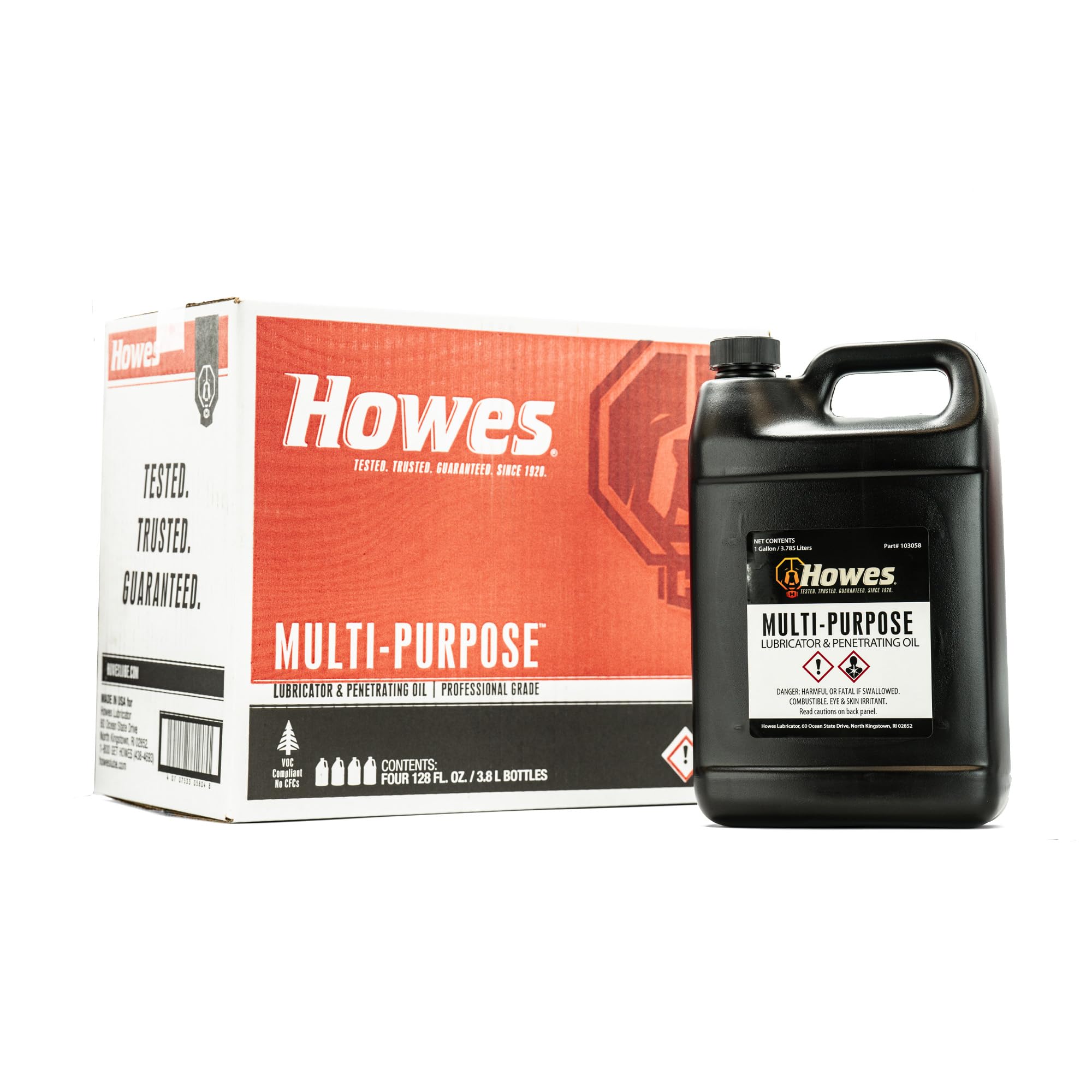 Howes Multi-Purpose 1 Gallon Lubricator and Penetrating Oil Casepack (Four 1-Gallon Bottles)