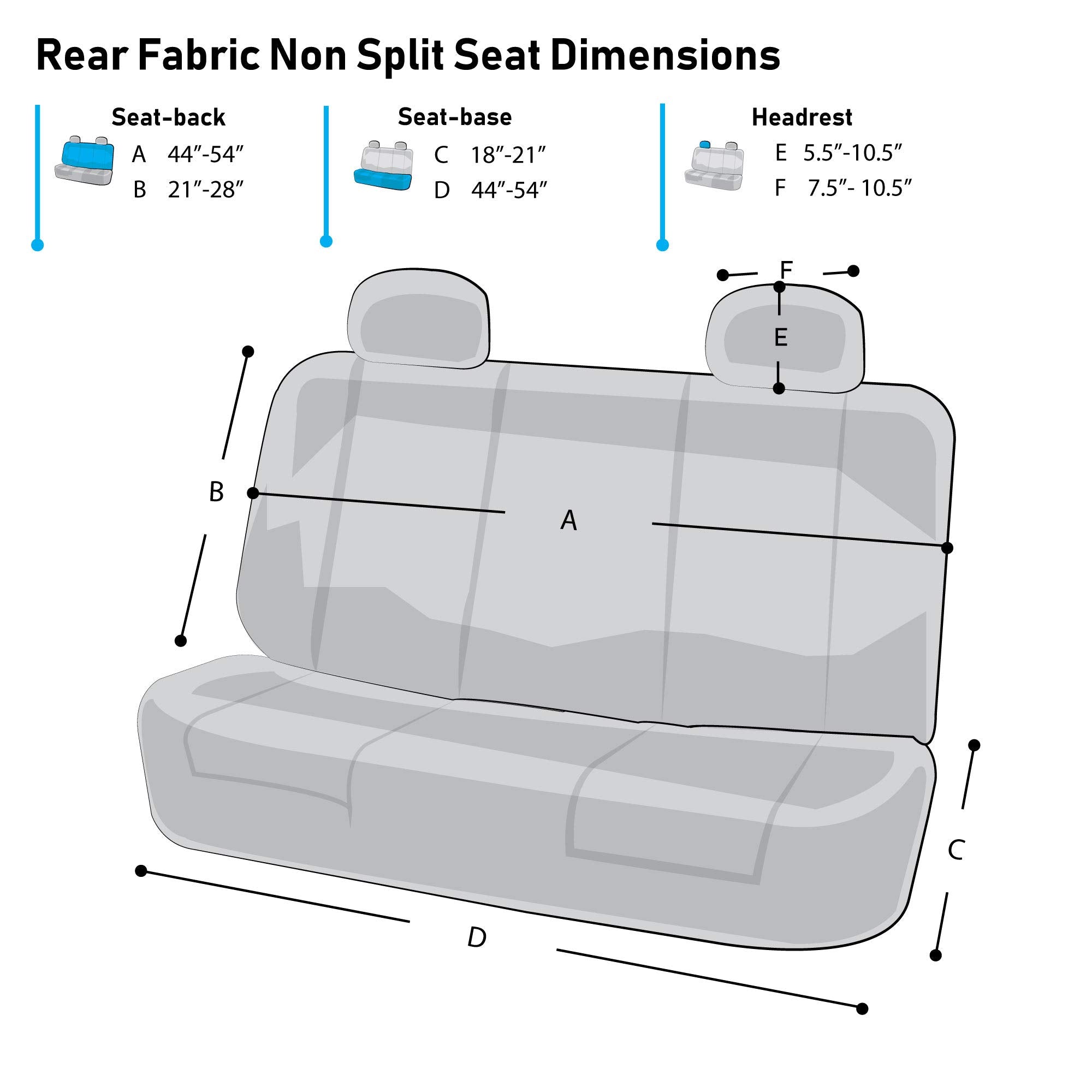 FH Group Universal Solid Bench Car Seat Cover, Rear Set, Polyester, Red/Black, Fits Cars, Trucks & SUVs, Model FB050R010-FBA