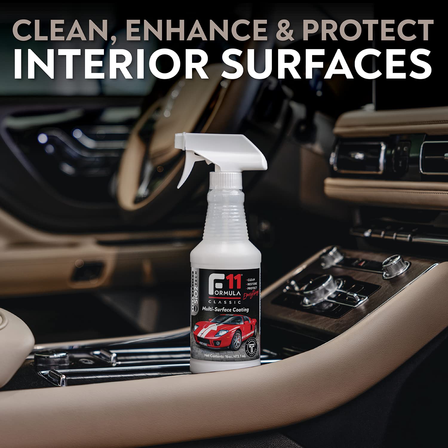 TopCoat F11 Polish & Sealer - Water-Based Ceramic Car Wax - 16 oz Spray Bottle for Cars, Motorcycles, RVs