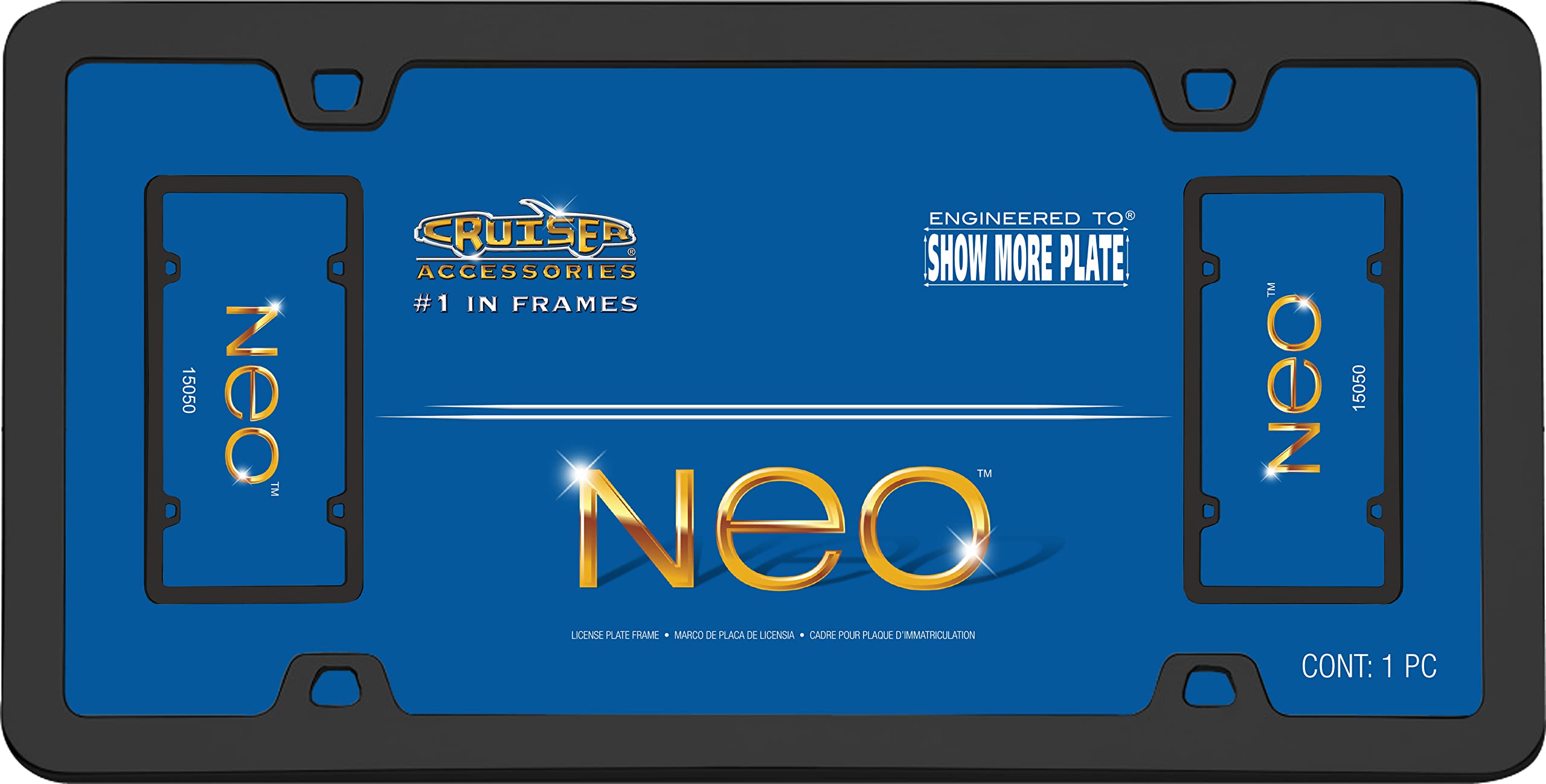 Cruiser Accessories 15050 License Plate Frame - Neo, Black