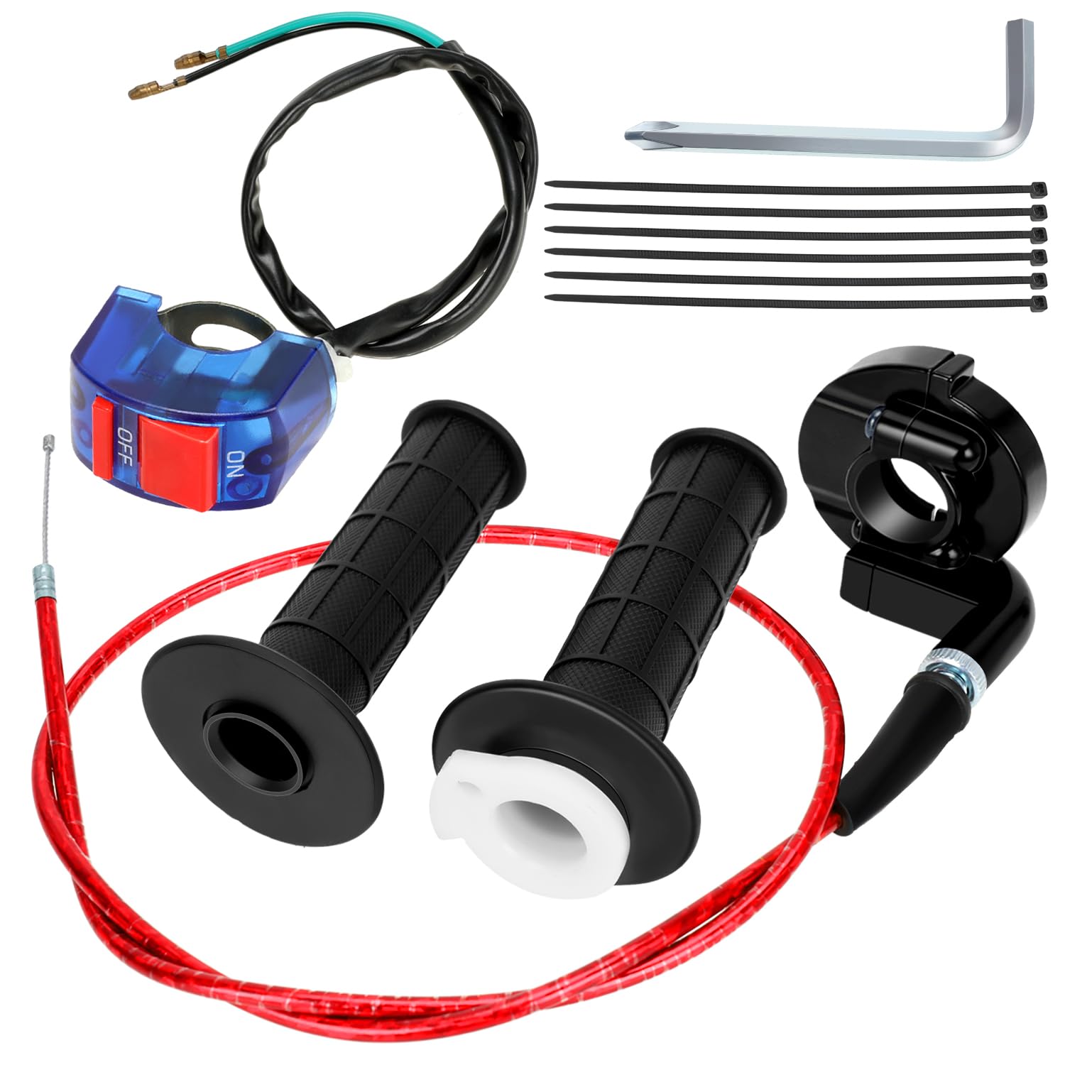 Yoxufa 22Mm Twist Throttle Accelerator Handle Grip For 79Cc 79.5Cc 80Cc 97Cc 196Cc 212Cc 2.5Hp Baja Doodlebug Db30 Warrior Massimo Mb200 Motovox Mbx10 Mbx11 Monster Moto Mmb80 Coleman Ct200U Mini Bike