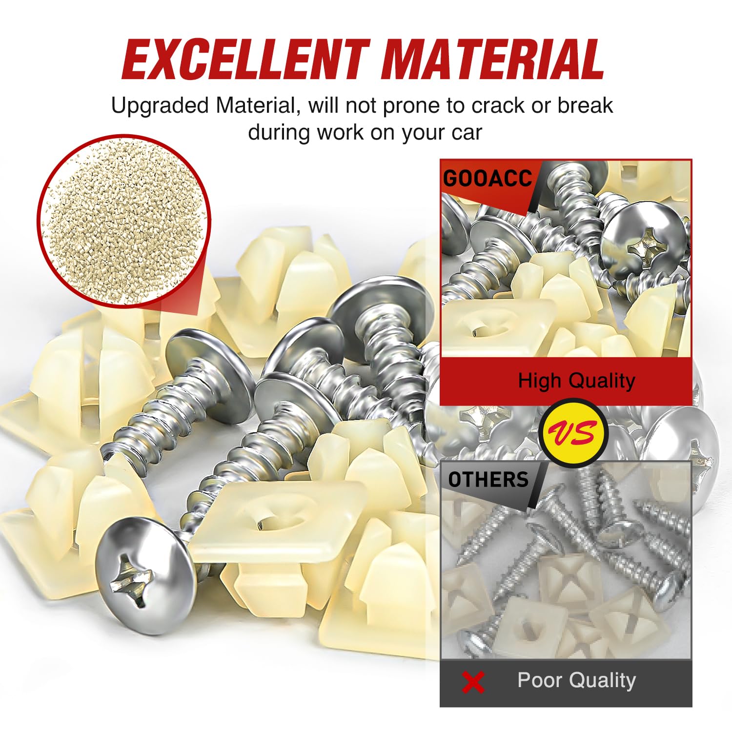 Nilight License Plate Screw Kit, Stainless Steel Screws With Nylon Nuts For Fastening Front And Back License Plates On Cars, Suv