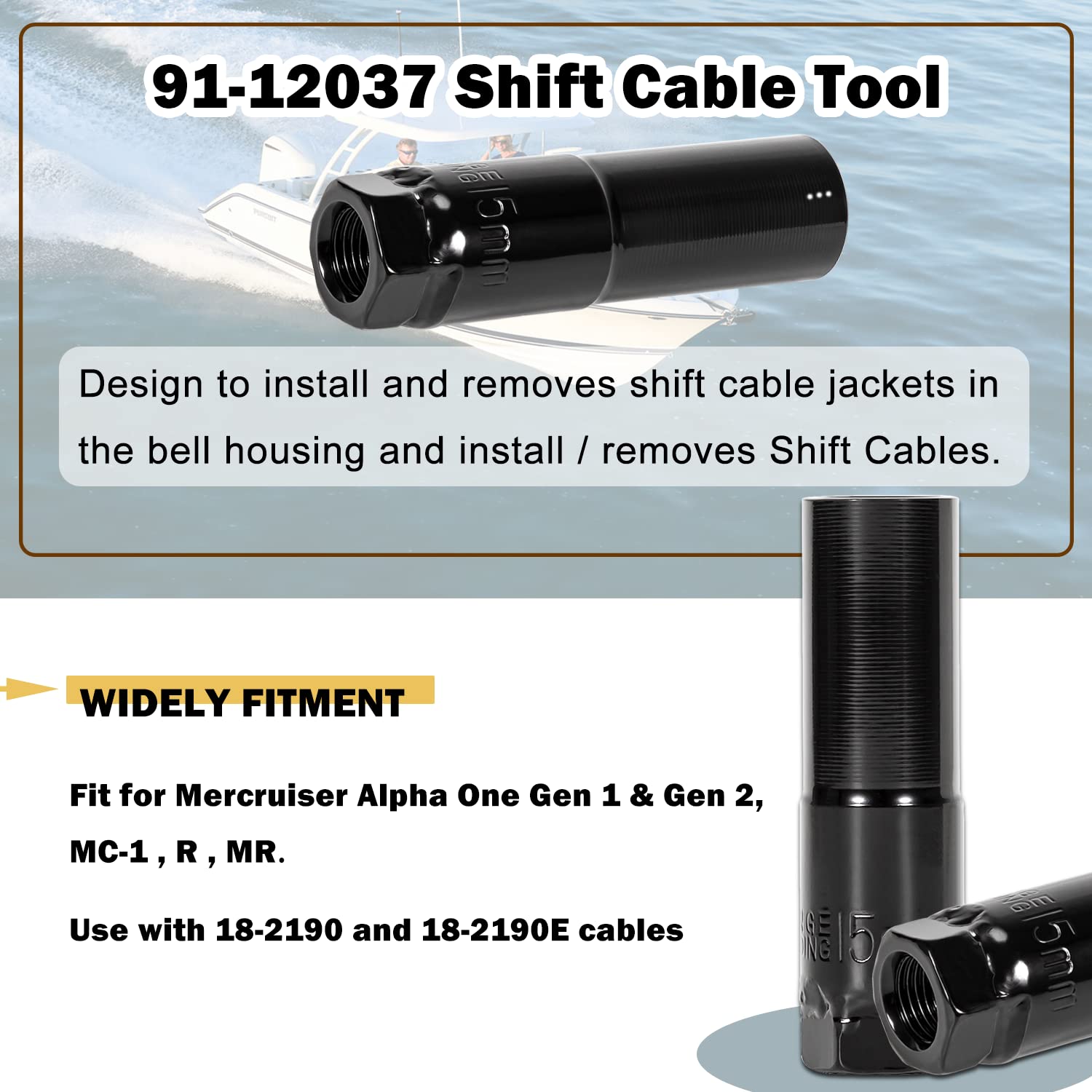 91-12037 Shift Cable Tool and 18-9861 Hinge Pin Tool Fit for Mercruiser Alpha One Gen 1 & Gen 2, MC-1, R, MR Replace 91-12037 18
