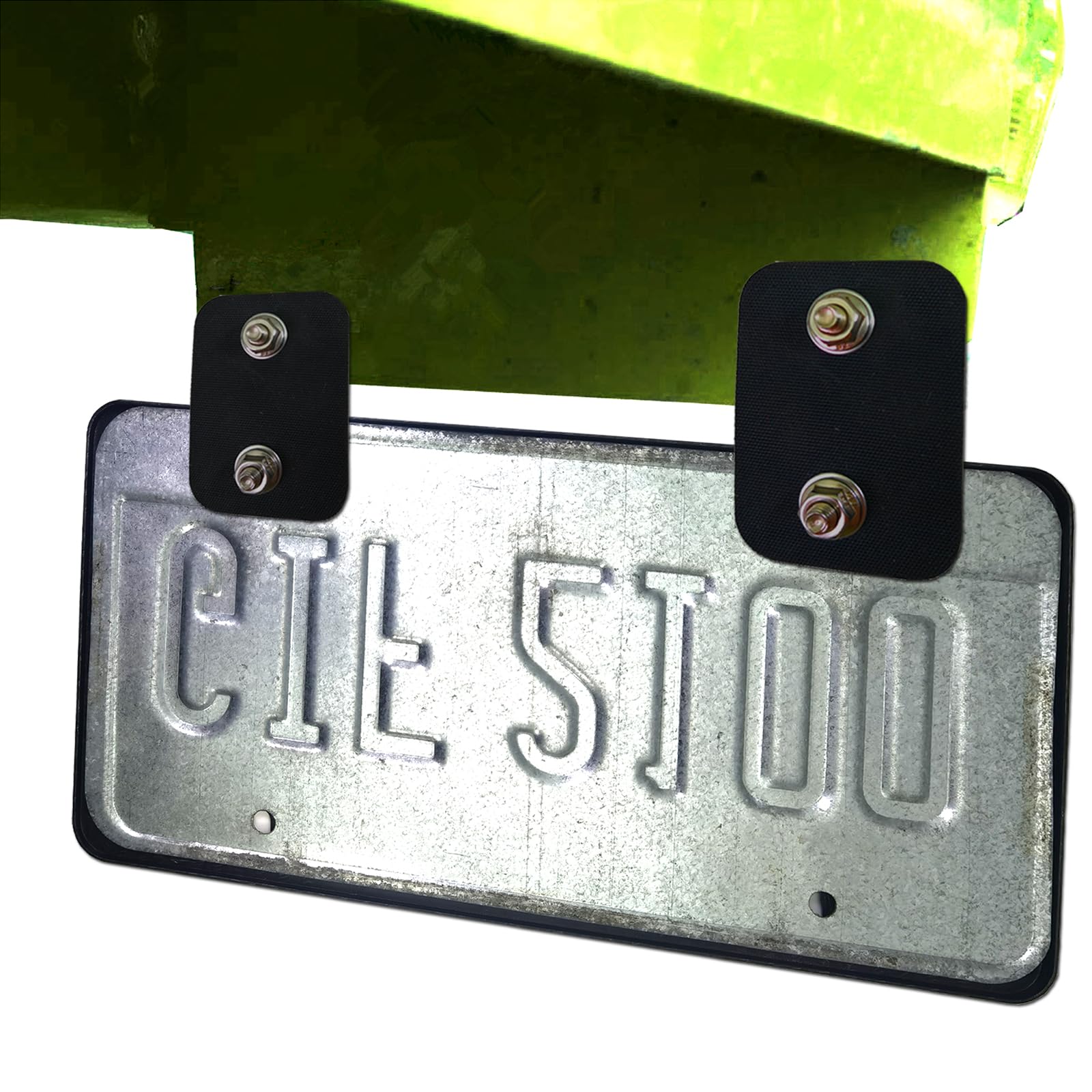 Aootf Trailer License Plate Holder Bracket- Truck/Rvs/Boats/Jet Ski Rubber Car Tag Holder And Carbon Fiber Frame With Black Scre