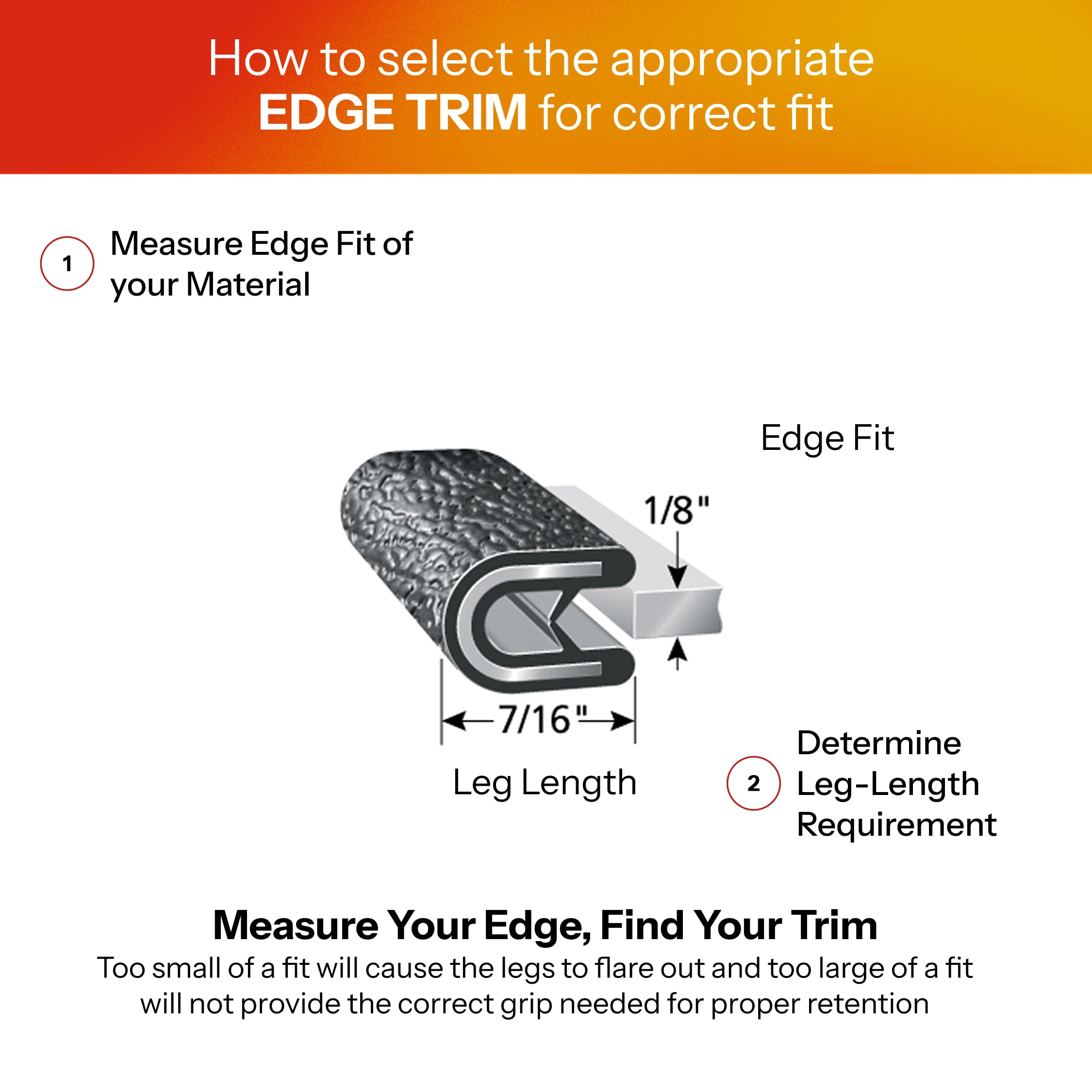 Trim-Lok Edge Trim - Fits 1/8    Edge, 7/16    Leg Length, 250 Length, Black, Pebble Texture - Flexible Pvc Edge Protector For S