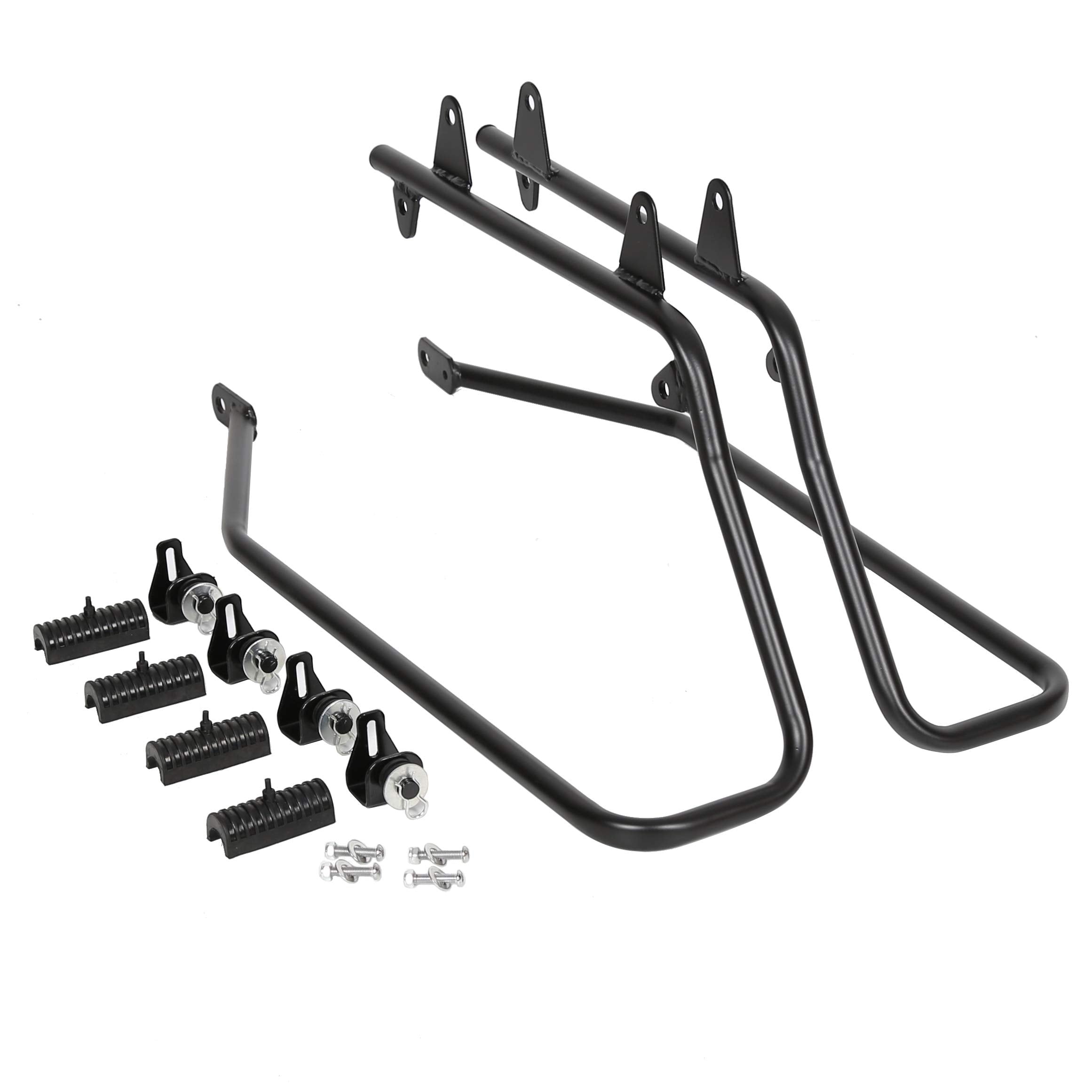 KUAFU Saddlebag Conversion Bracket for Harley Davidson Heritage Softail, Black, Medium, Model BL674, Metal/Rubber Construction
