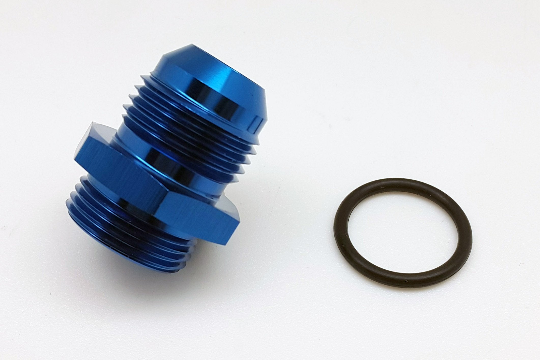 Autobahn88 Aluminum Anodized Hose End Fitting - AN Male Flare to Male O-Ring Boss (ORB), Straight AN6 to AN6 (Blue)