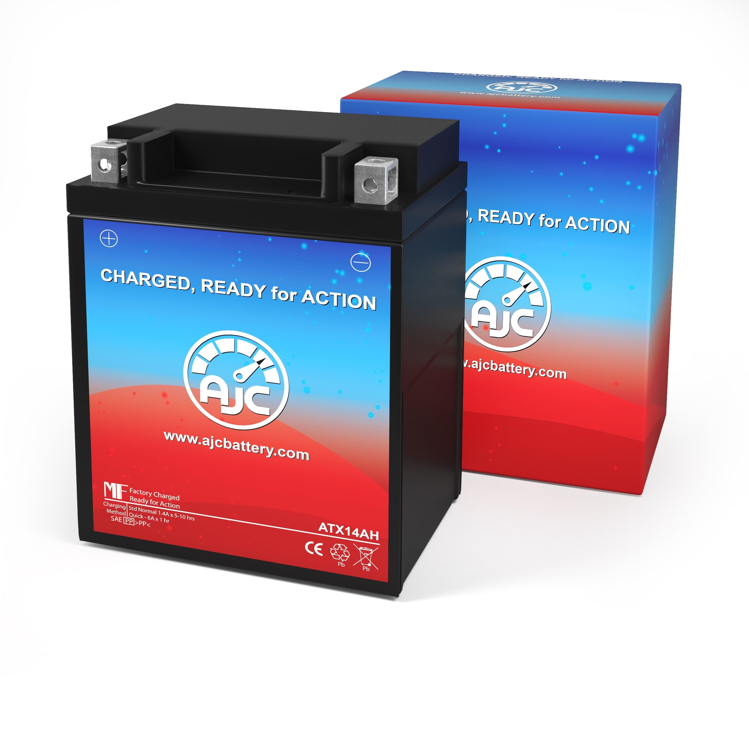 Ajc Battery Compatible With Power Max Cb14A-A2 Powersports Battery