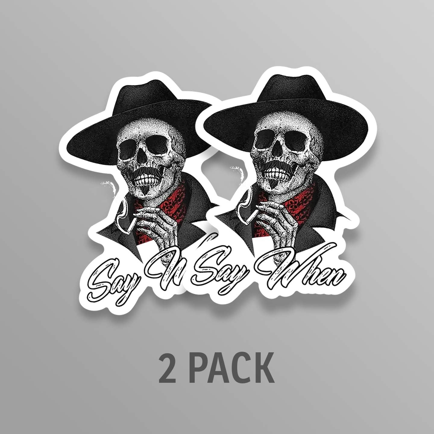 JMM Industries 4-Inch Premium Vinyl Sticker Decal - Say When Doc Holiday Skeleton Skull Tombstone - Multicolor, Model PDS2146
