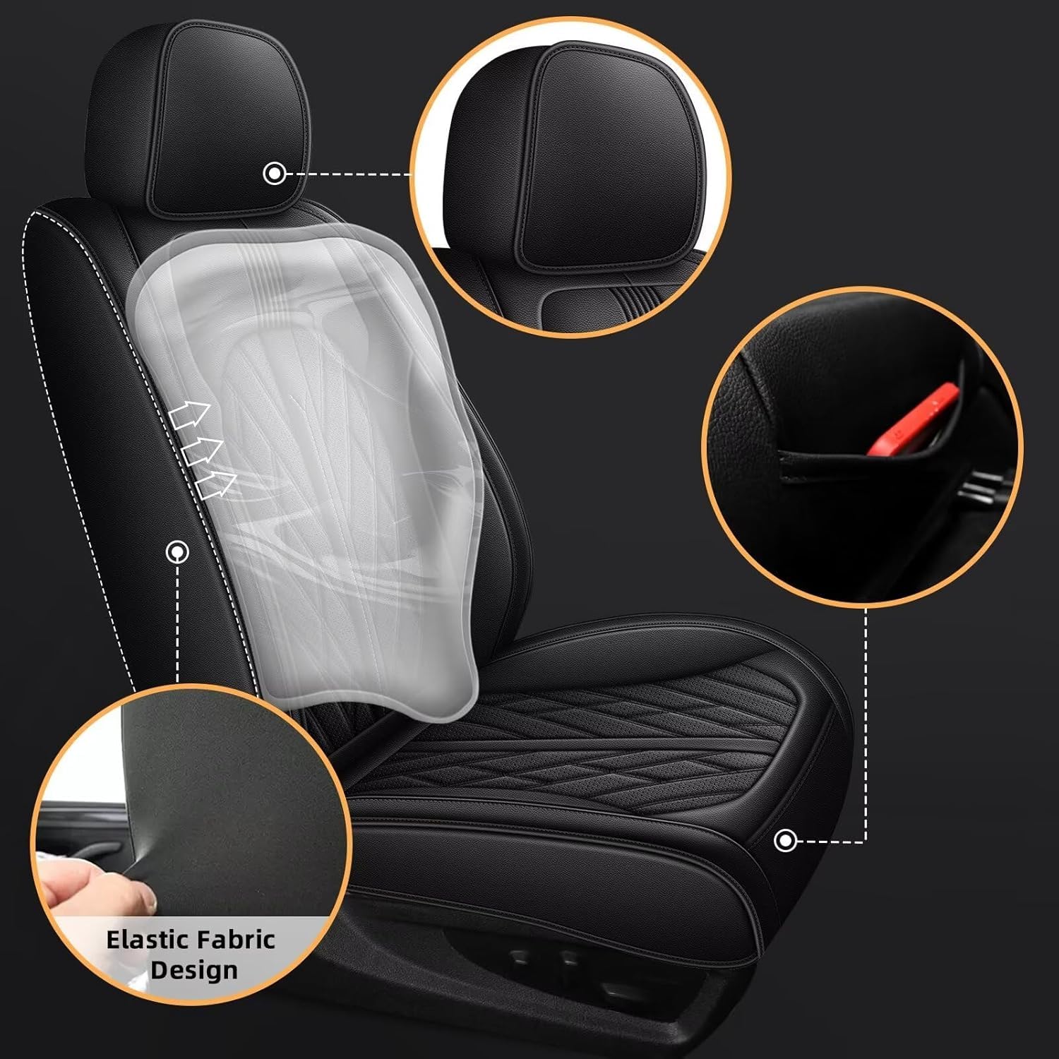 AOMSAZTO Ford Ranger Seat Covers: Front Seat Covers Custom Fit 2019 2020 2021 2022 2023 2024 Ford Ranger Breathable Waterproof L