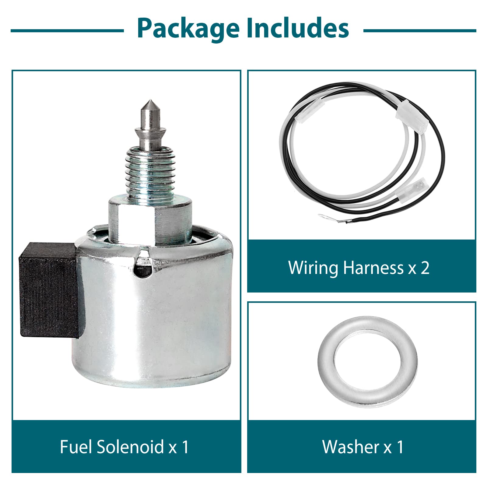 CLSR2U Fuel Shut-Off Solenoid 846639 for B&S Engine, Stainless Steel, Silver, Compatible with John Deere, Husqvarna, Craftsman Mowers