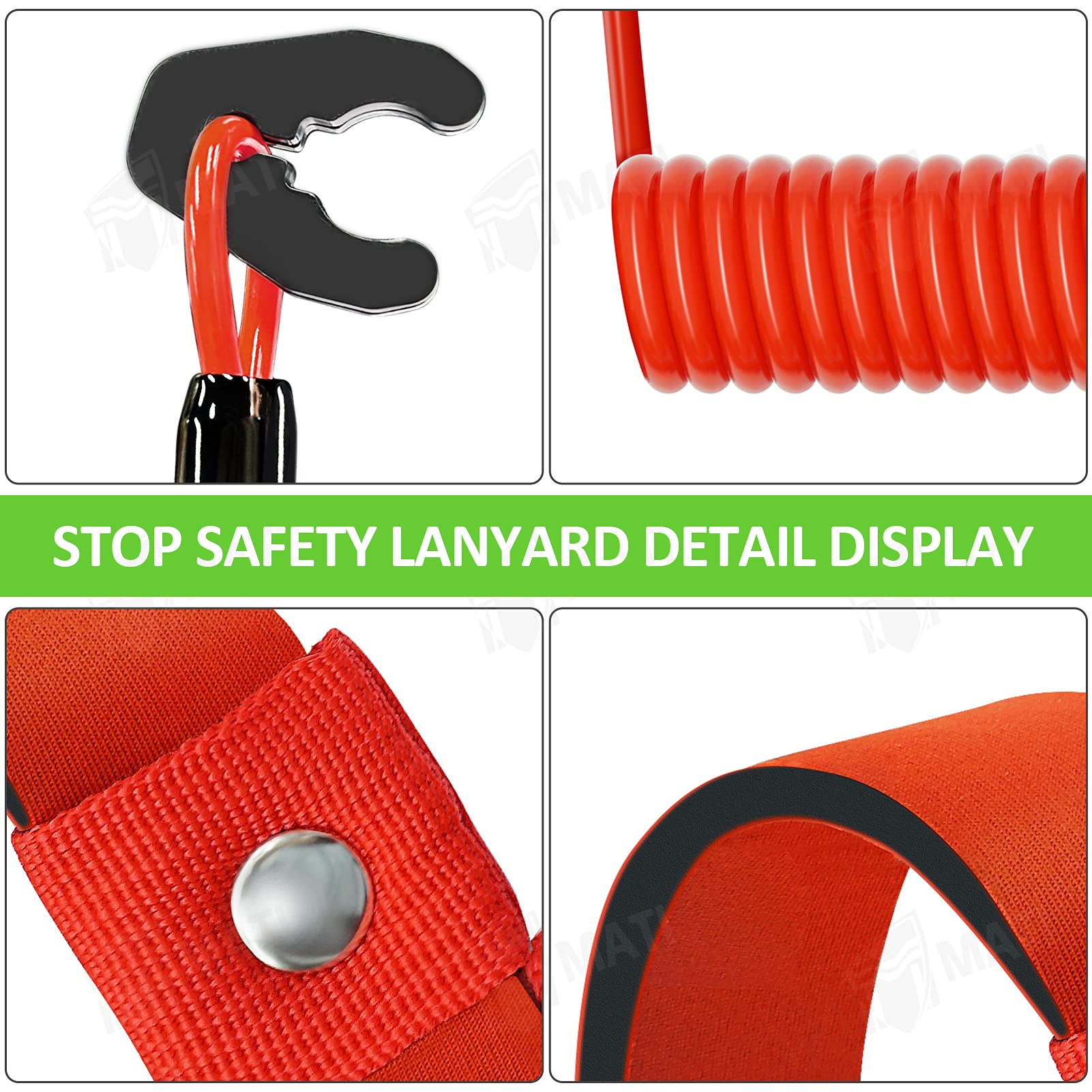 M MATI Stop Kill Switch Safety Lanyard Band Tether for All Kawasaki Jet Ski JS JT JH JB JF 300 440 550 650 750 800 900 1100 1200