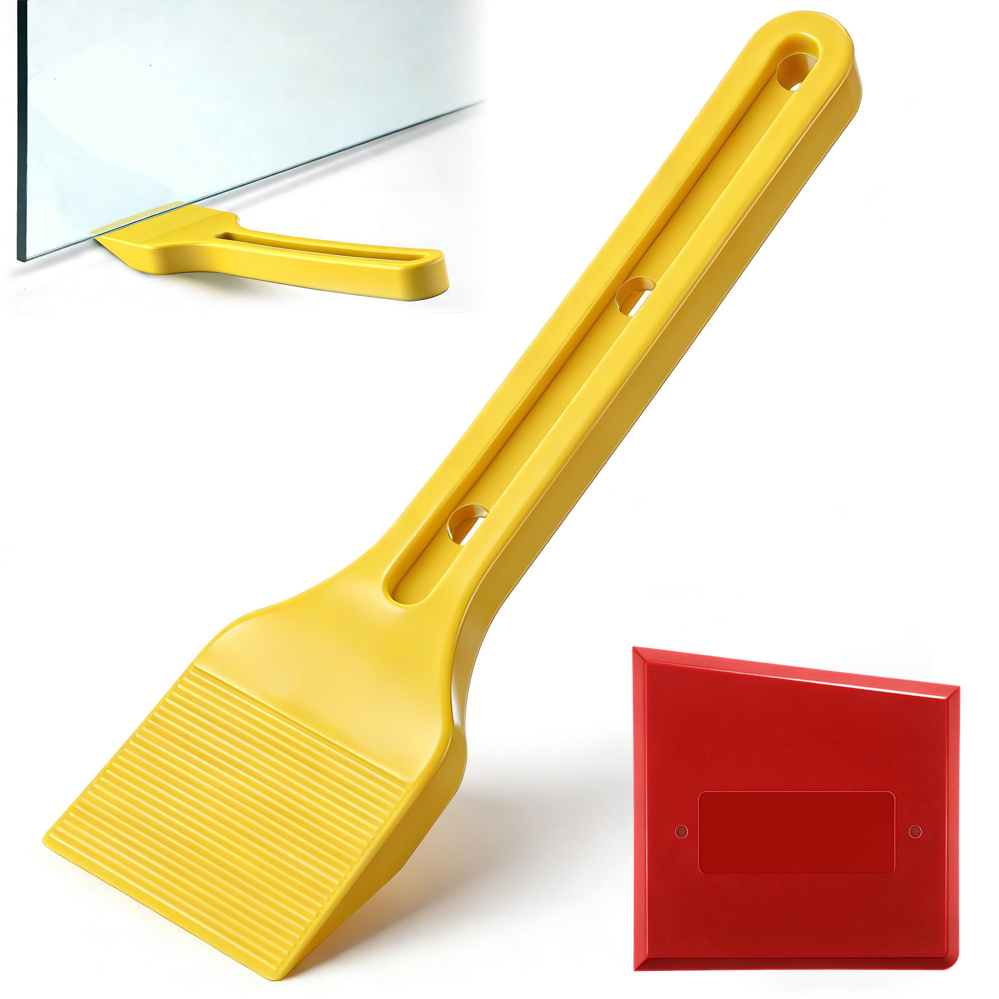 Feekoon Plate Glass Lifting Tool & Silicone Caulk Finishing Set, Window Glazing Positioning and Caulk Shaping Tools, for Window,