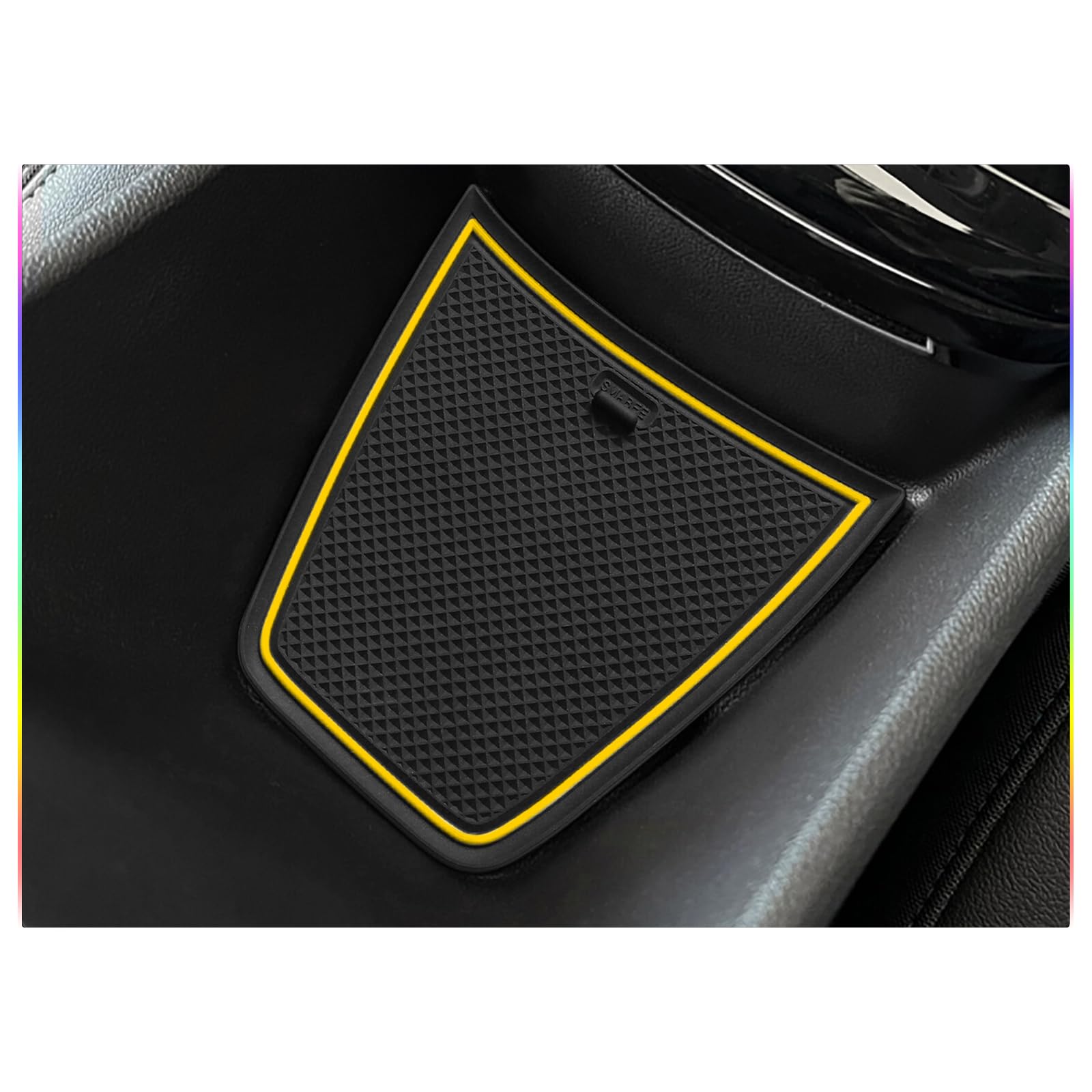 SKTU Door Slot Mat for 2024-2026 Chevy Trax, 14PCS Rubber Cup Liners, Yellow, Fits LS/1RS/LT/2RS/ACTIV