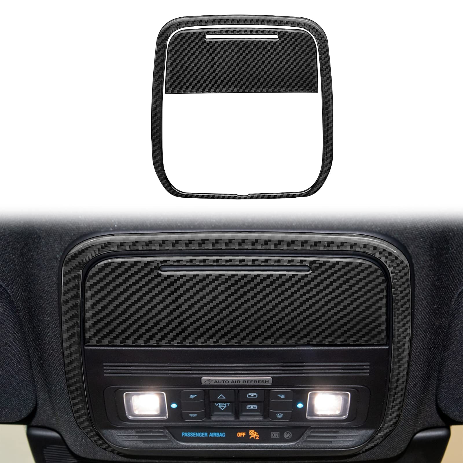 Nuoozy Compatible With Glasses Box Frame Panel Cover Trim Carbon Fiber Interior Accessory For 2020 2021 2022 Ford Explorer Black