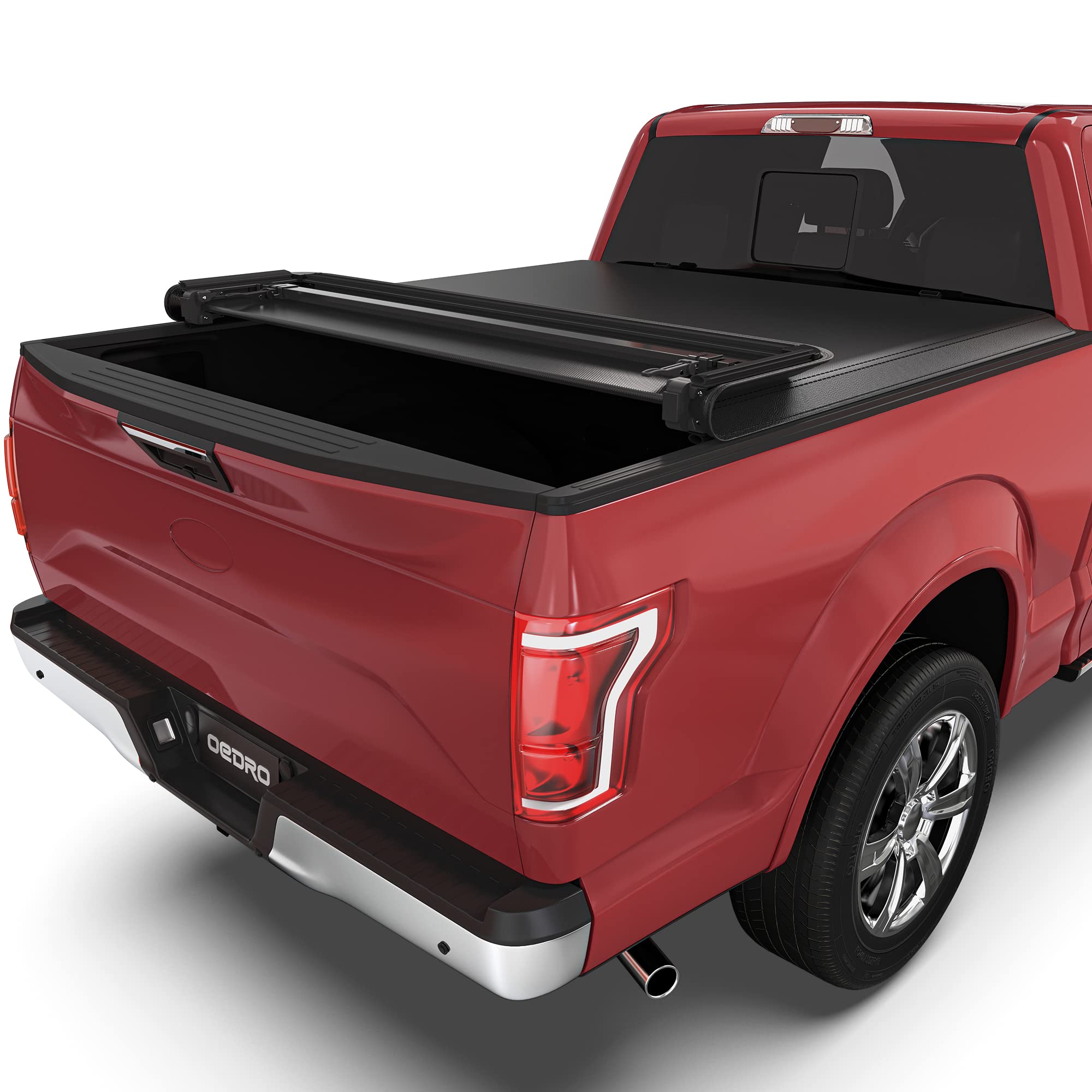 Oedro Soft Quad Fold Tonneau Cover Truck Bed Covers Compatible With 2015-2025 Ford F-150 F150, Styleside 6.5Ft Bed