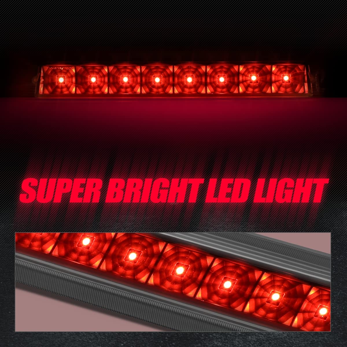 High Mount Smoked Housing Led 3Rd Tail Brake Light Stop Lamp Compatible With Ford Freestyle 05-07 / Taurus X 08-09