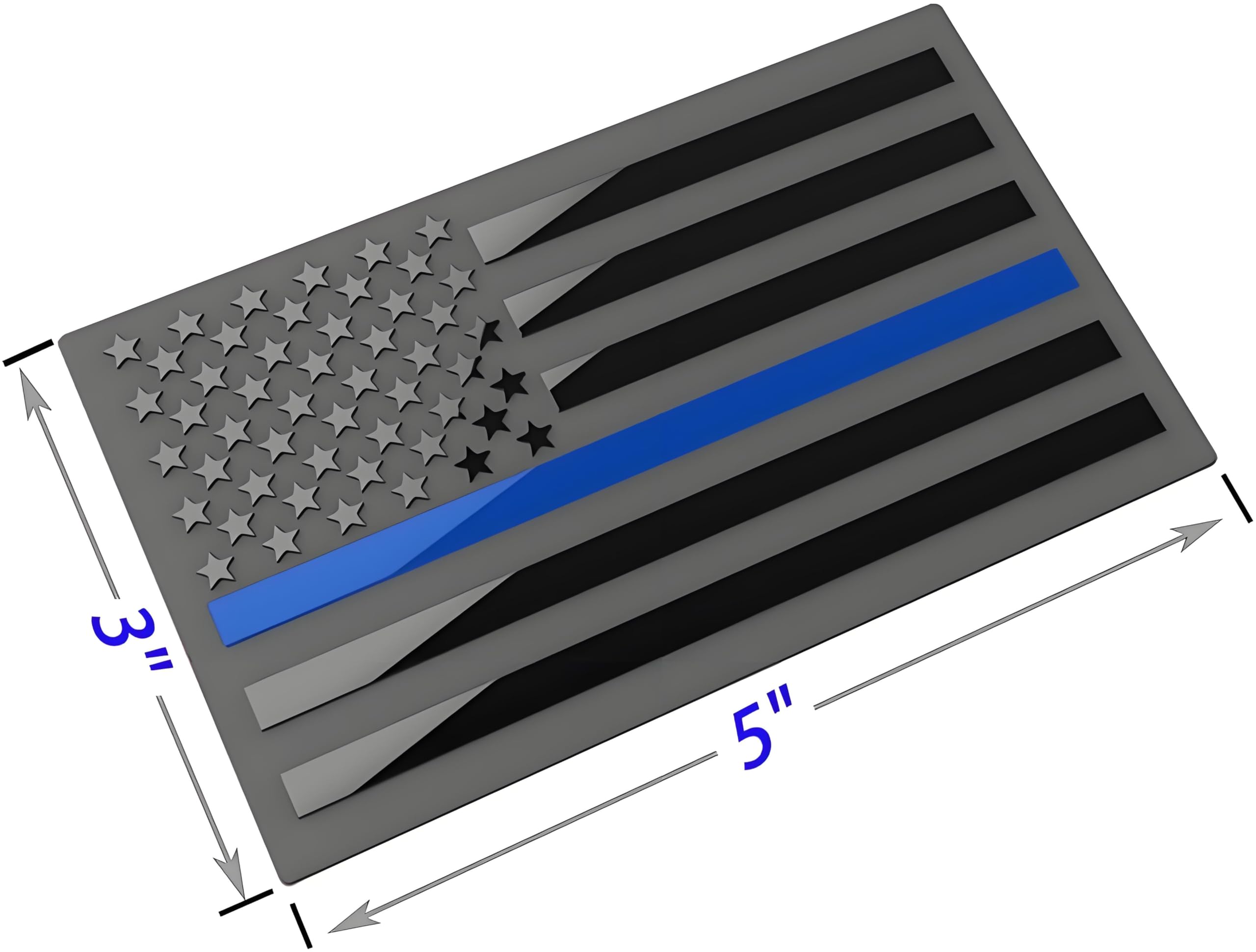 3 Pack Aluminium American Flag Emblem Deca For Cars & Trucks, 5 X 3 Inch American Usa Flag Decal Sticker,Support Usa Police And