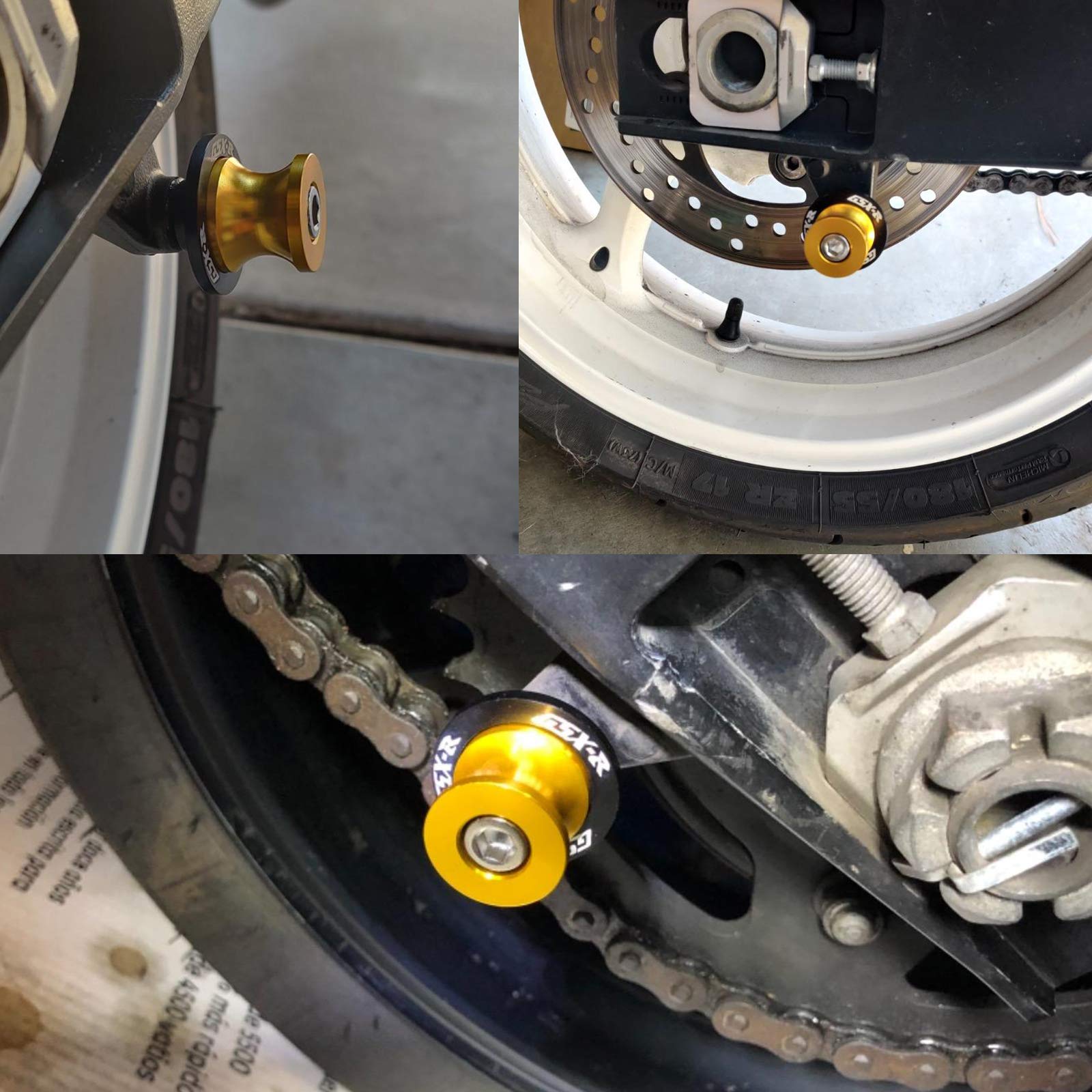 8MM M8 X 1.5 Motorcycle Swingarm Sliders Spools CNC Aluninum Swing Arm Stand Screws 2PCS for Suzuki GSX-R 600 GSX-R 750 GSX-R 10