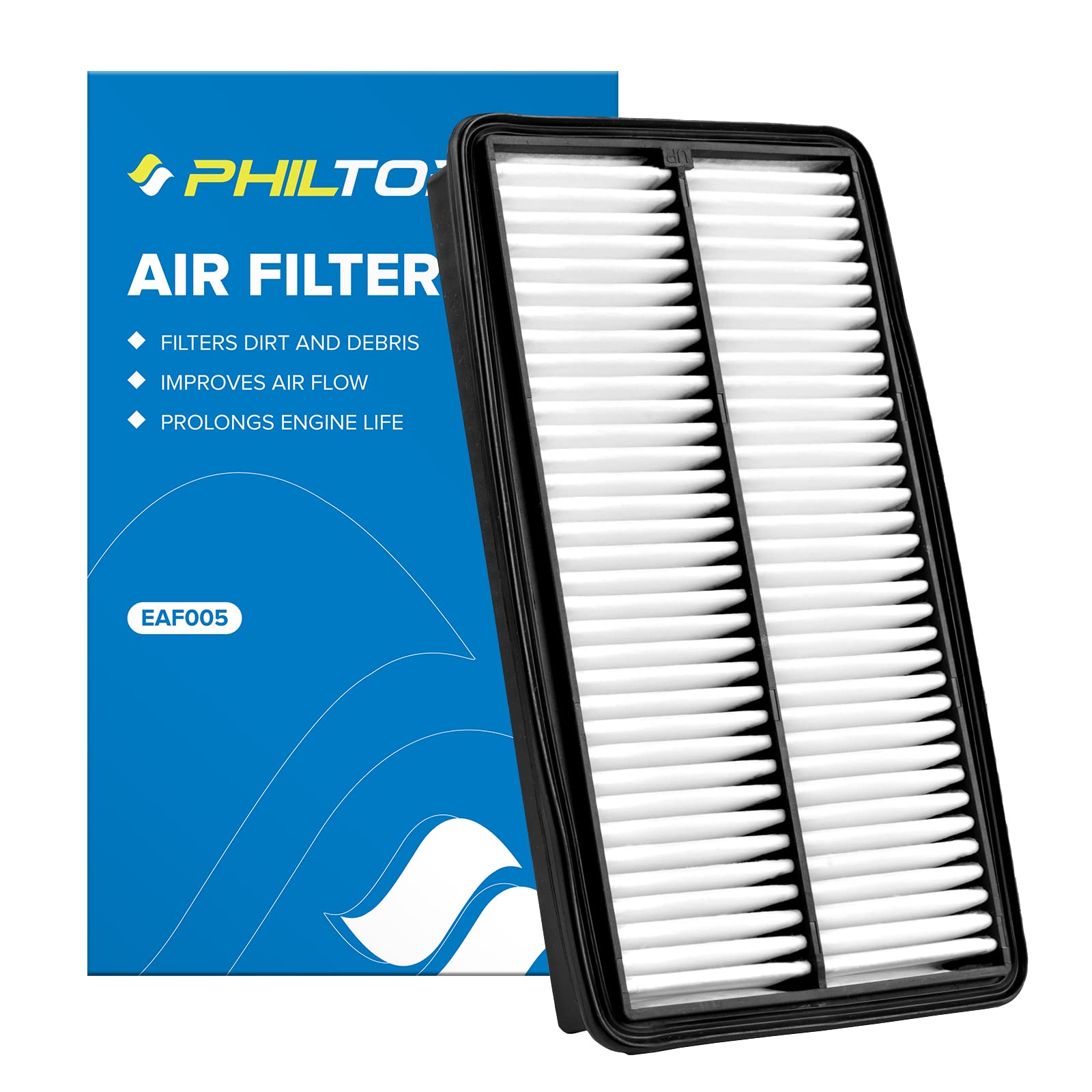 PHILTOP Engine Air Filter, EAF005 (CA10013) Replacement for MDX (2007-2009), Odyssey (2005-2010), Pilot (2009-2015) Air Filter, 
