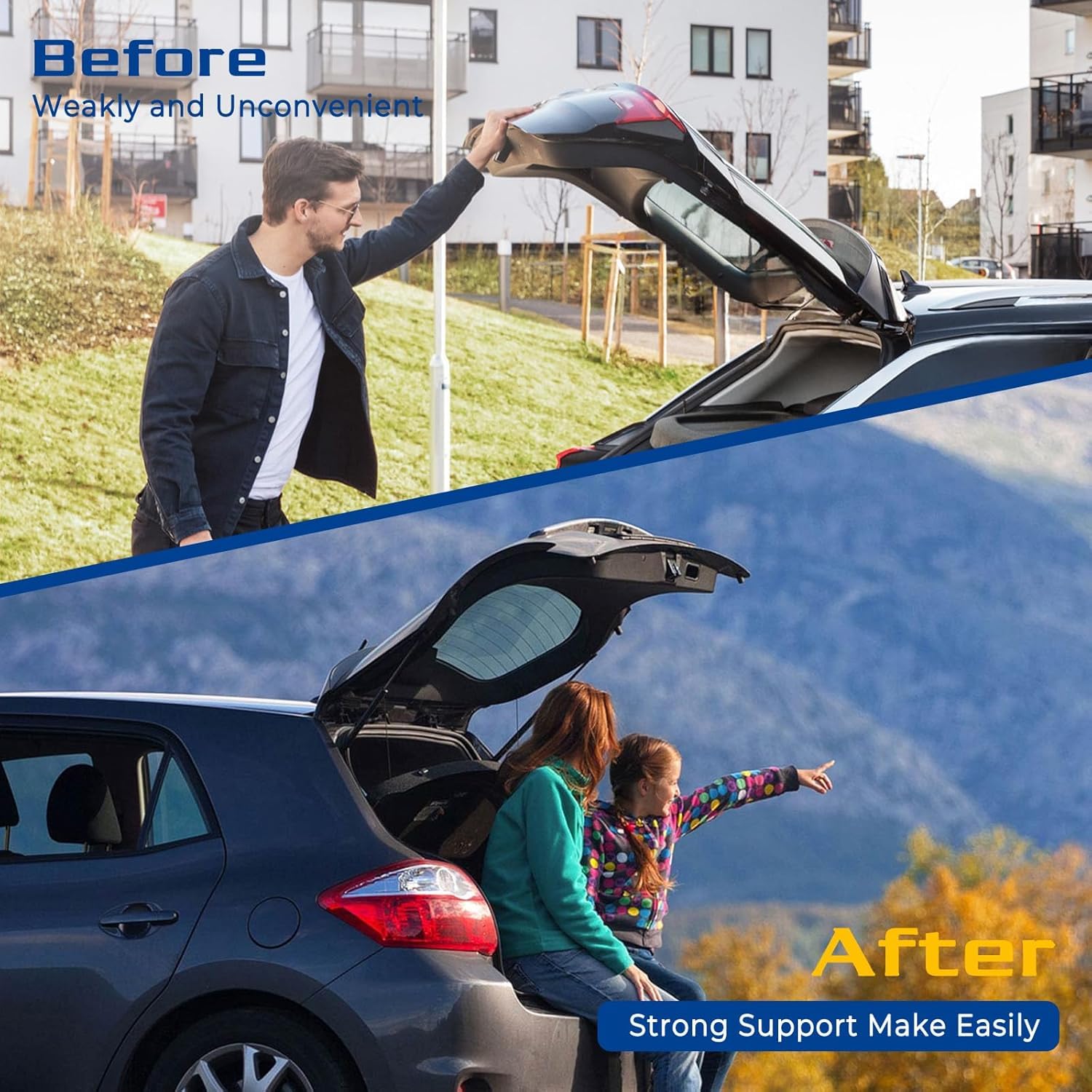ARANA Trunk Struts Lift Support for Hyundai Veloster 2012-2017, Carbon Steel, Model PM3623, Rear Hatch Replacement, 2 Pcs