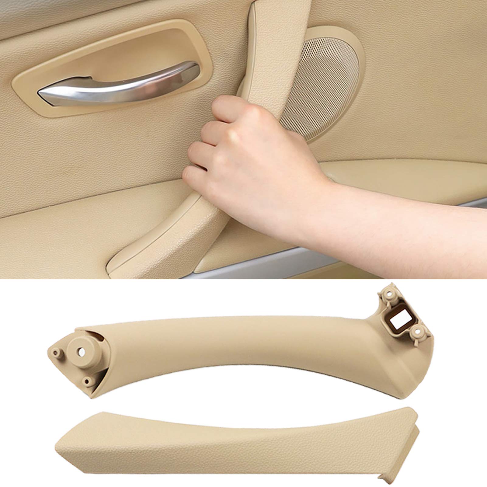 Jaronx For Bmw 3 Series E90/E91 Door Handle Replacement Kit, Passenger Side Outer Cover+Door Pull For Bmw 316 318 320 323 325 328 330 335(2004-2011) (Left Side,Pull Handle+Outer Cover)