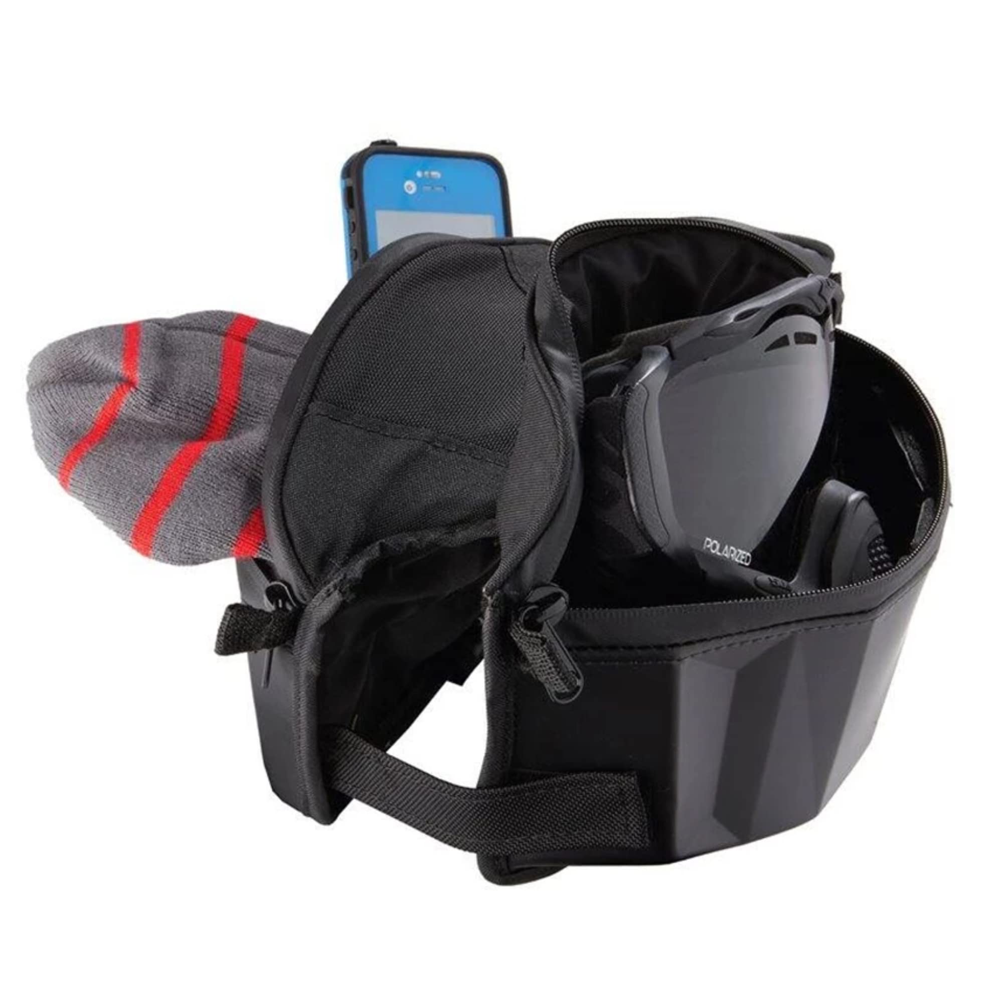 Polaris Black Axys Pro-Taper Water Resistant Handlebar Bag 13x11x3 inches, Model 2880971, Durable Polyester