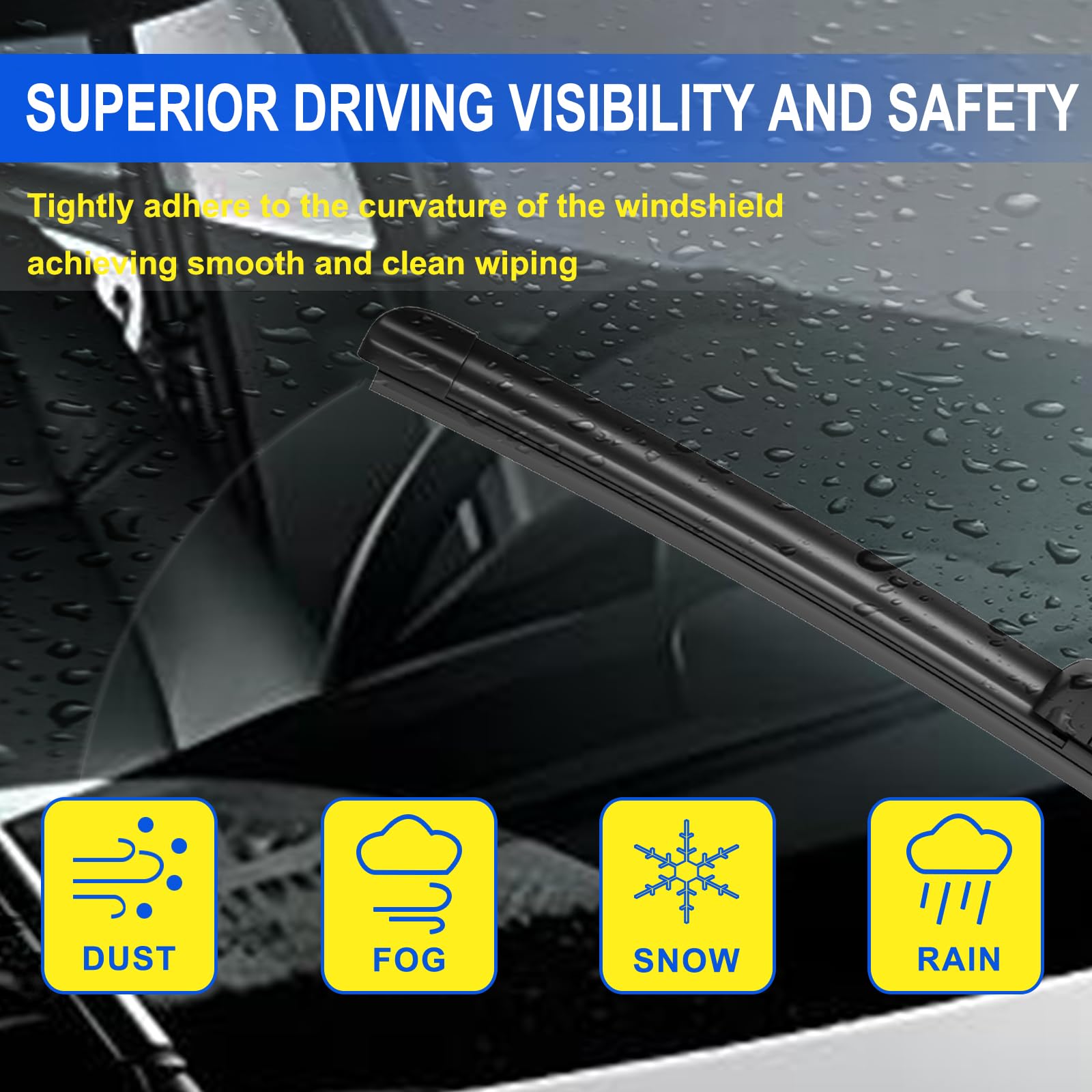 Anikluim 26''+26'' Wiper Blades With 14'' Rear Wiper Blade Set Replacement For 2006-2015 Audi Q7 Windshield Wipers Original Fact