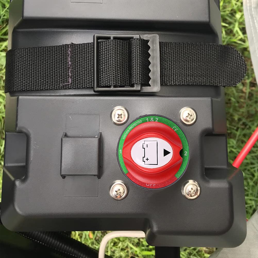 Ampper Panel Mounted 1-2-Both-Off Battery Disconnect Switch, 12-48 V Battery Master Cut Shut Off Isolator Switch For Car, Rv, Bo