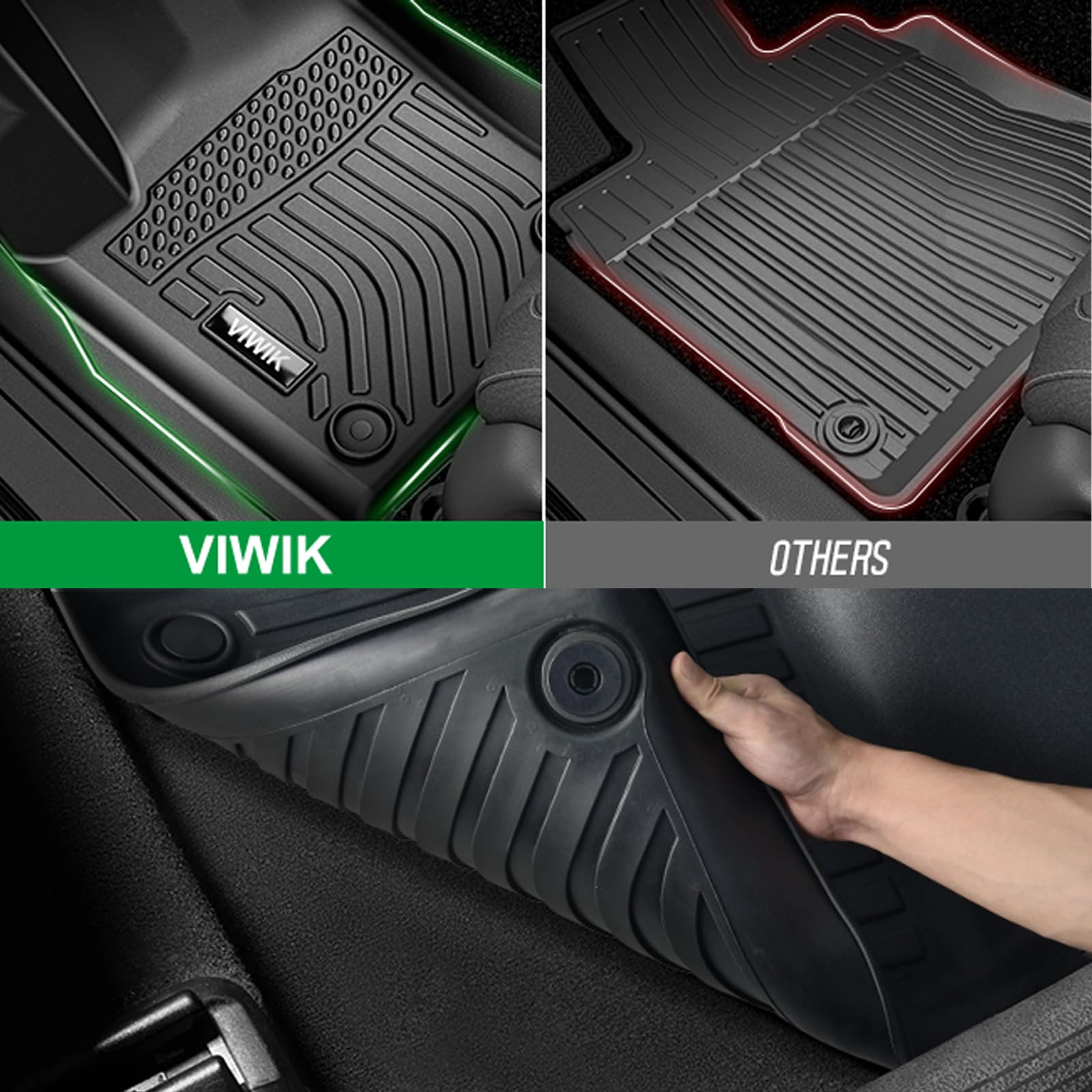 Viwik Floor Mats Fit For Toyota 4 Runner 2013-2024 / For Lexus Gx460 2014-2023, Tpe Rubber Car Mats All Weather Custom Floor Lin