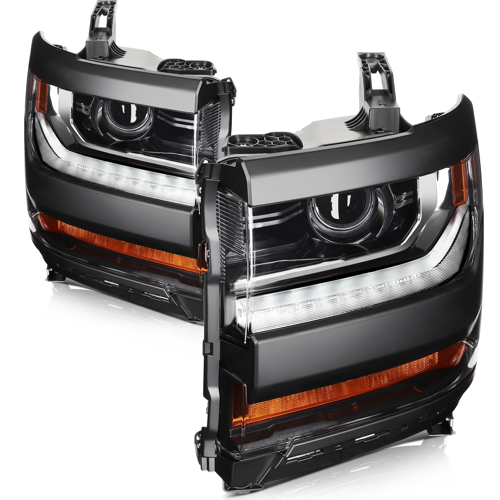 LBRST Headlight Assembly Fit 2016-2018 for Silverado 1500, 2019 for Silverado 1500 LD Driver & Passenger Side Headlight 84388631