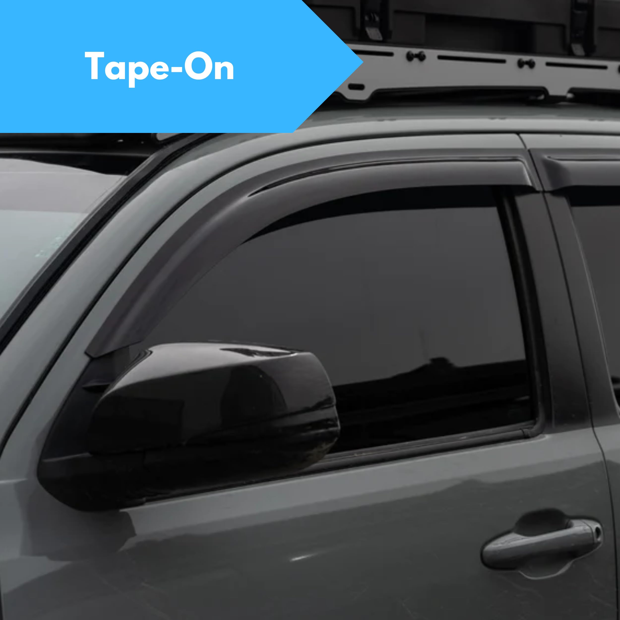 KPY Window Visor Compatible with 2007-2014 Ford E150 E250 E350 E450 Super Duty, Rain Guard Window Vent Deflectors Tape-On Style,