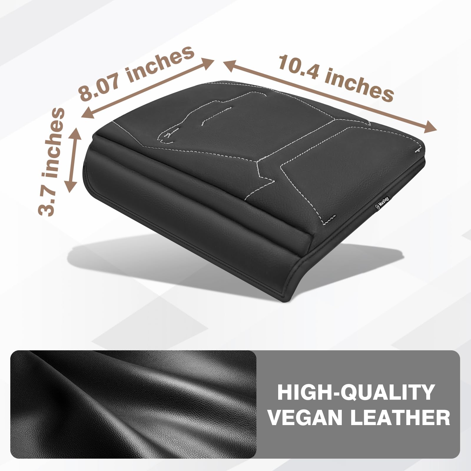 Muslogy Center Console Armrest Cover Compatible With 2024+ Toyota Tacoma 2025+ 4Runner Accessories Armrest Lid Protector Vegan L