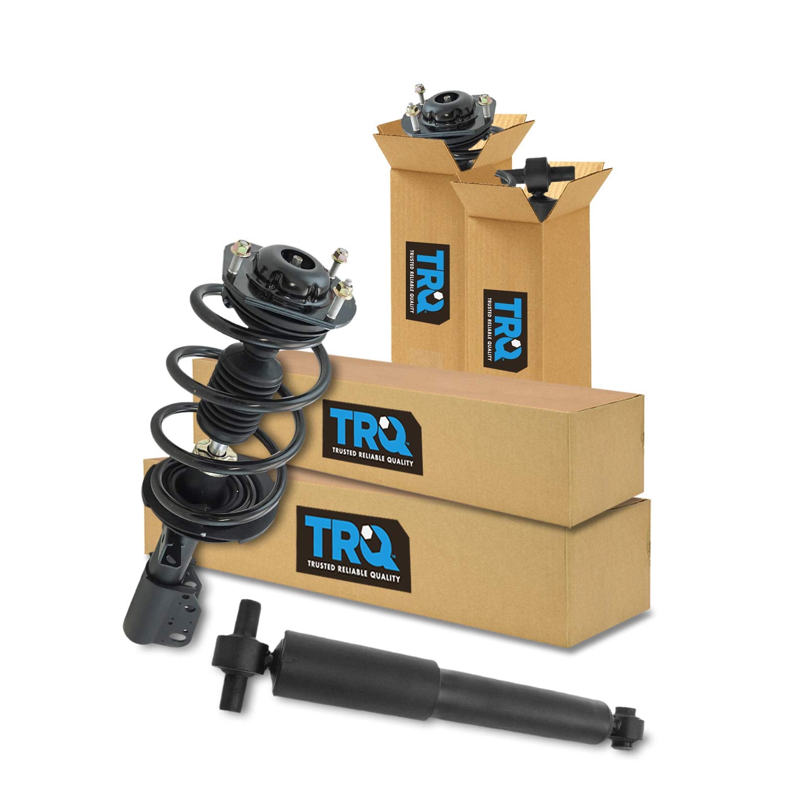 Trq Front Complete Loaded Strut Spring Assembly & Rear Shock Absorber 4 Piece Kit Set For 2013-2017 Chevy Traverse 2013-2017 Bui