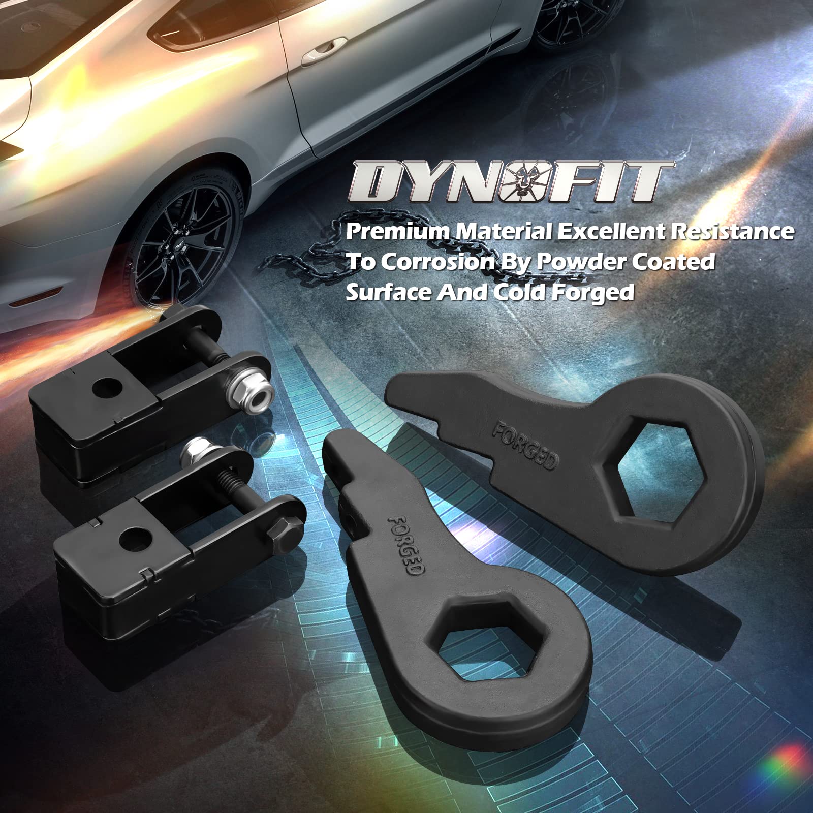 1-3'' Torsion Bar Keys with Shock Extenders Brackets for Chevy GM Silverado Sierra 1500 2000-2007 and More Truck, Dynofit 1-3 In