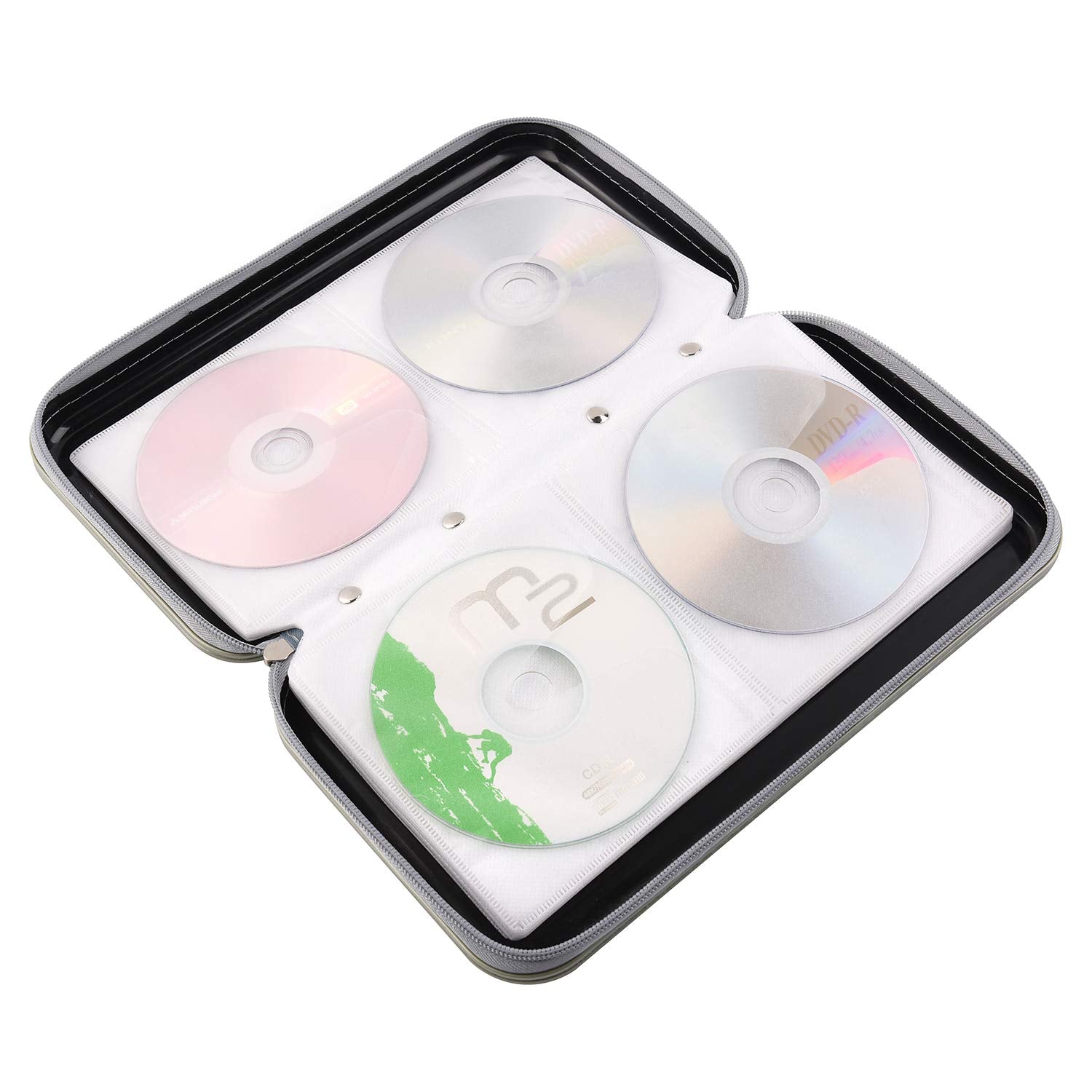 Alavisxf Xx Cd Holder, 72 Capacity Cd/Dvd Case Holder Portable Wallet Storage Organizer Hard Plastic Protective Storage Holder For Car Travel(72 Capacity, Black 72)