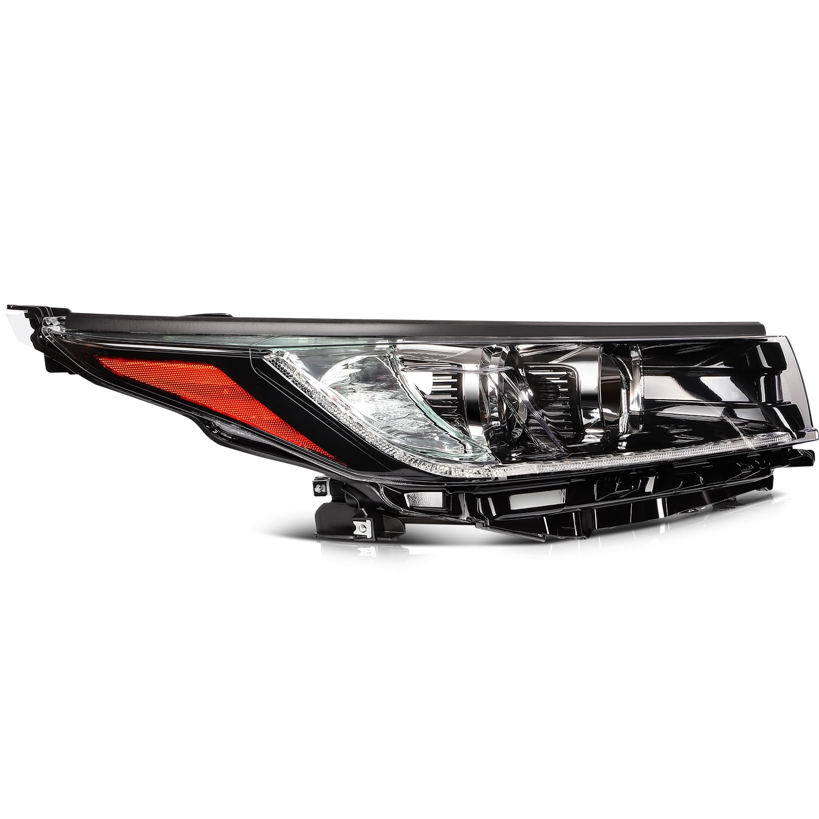 Headlight Assembly Fit 2017-2019 for Toyota Highlander SE Clear Lens Black Housing Passenger Side 81150-OE390 81110-OE390