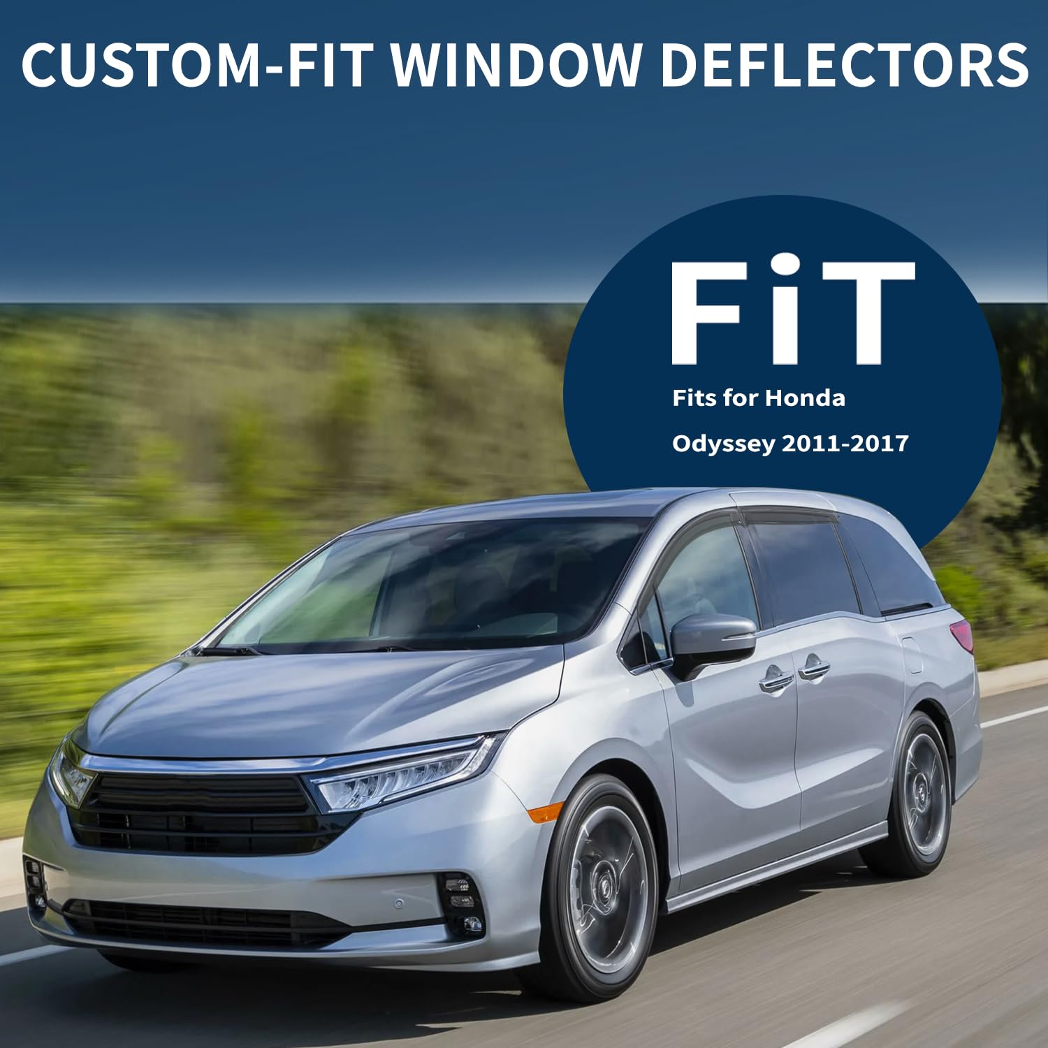 CHYKORLA 4PCS Rain Guards for Honda Odyssey 2011-2017, Black Acrylic Window Visors, Front & Rear Wind Deflectors