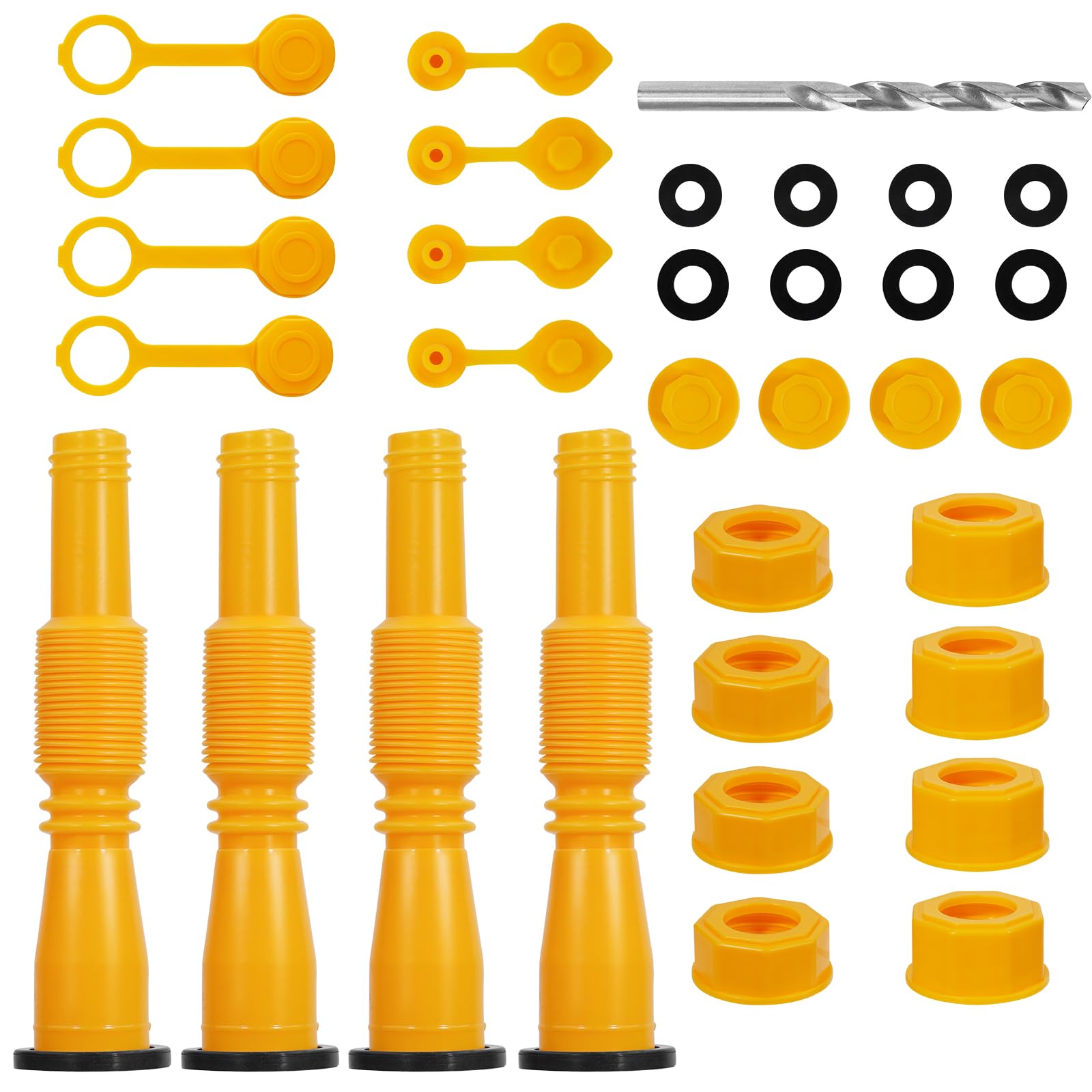Gas Can Nozzle Replacement Kit,Gas Can Spout Replacement Fits 5 Gallon Gasoline Cans,With Flexible Nozzles,Screw Collar Caps(33 