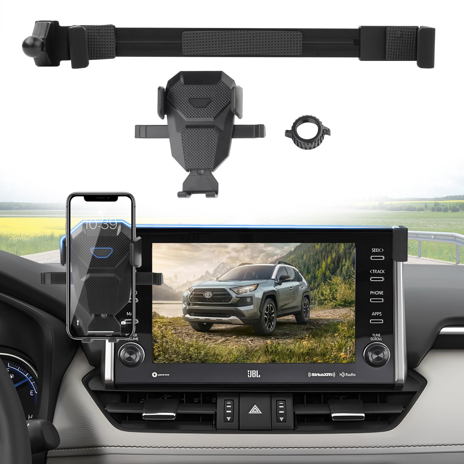 Sunsdrew Car Phone Holder for 2019-2025 Toyota RAV4 Accessories,Adjustable GPS RAV4 Phone Mount for 7/8-inch Screen,Hands-Free U