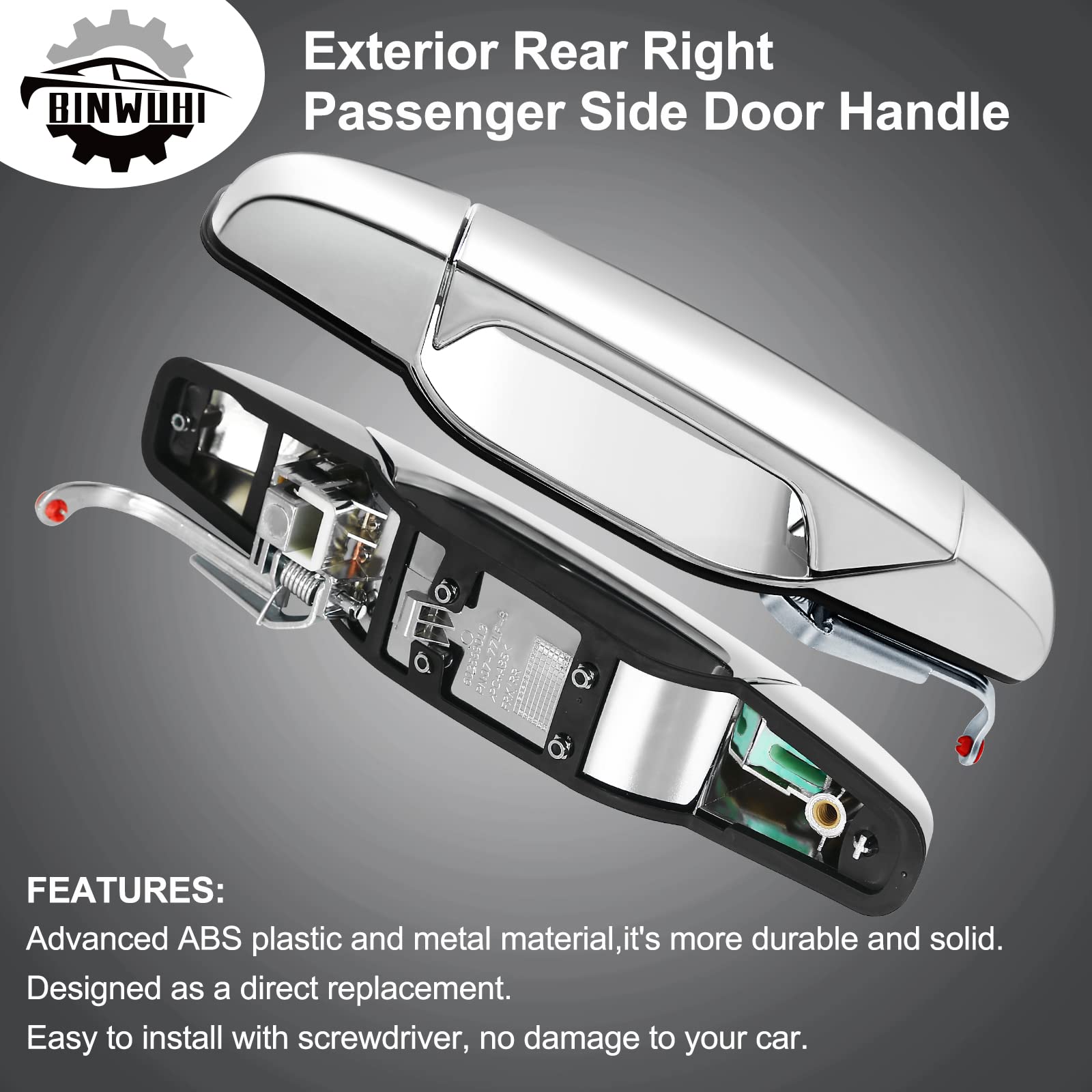 Exterior Rear Right Door Handle Passenger Side Compatible With 2007-2013 Chevrolet Chevy Silverado Tahoe Avalanche Suburban, Gmc