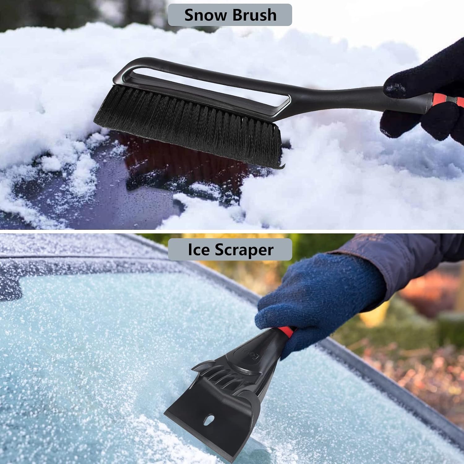 Foval 27 '' Ice Scraper Snow Brush, Wider Snow Scraper(4.73 '' Width) Snow Removal Car Brush With Comfortable Foam Grip For Cars