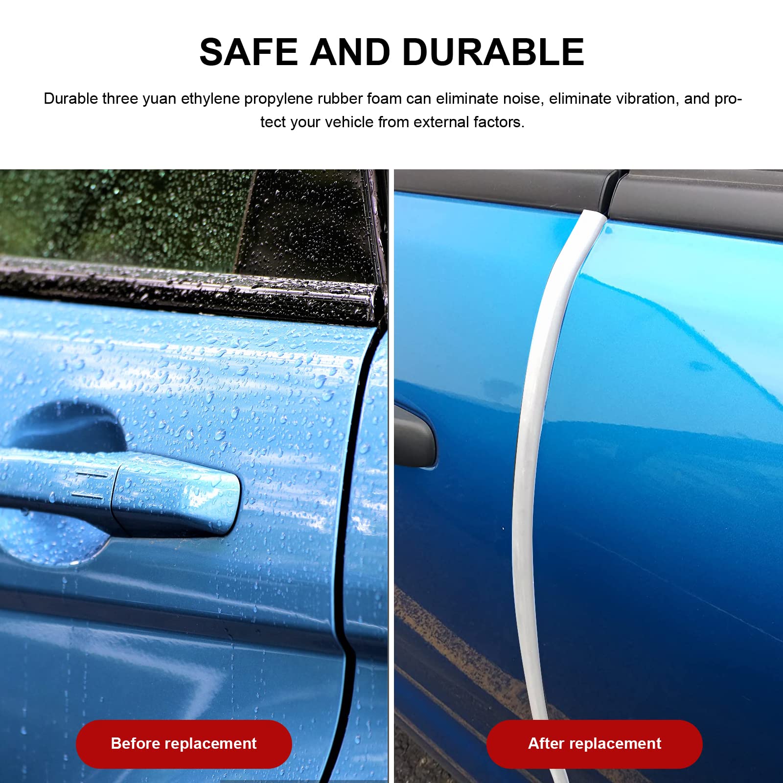 SZKXMJ Rubber U Channel Edge Trim - Self-Adhesive for Car Doors & Corners, 26FT x 0.27in, White