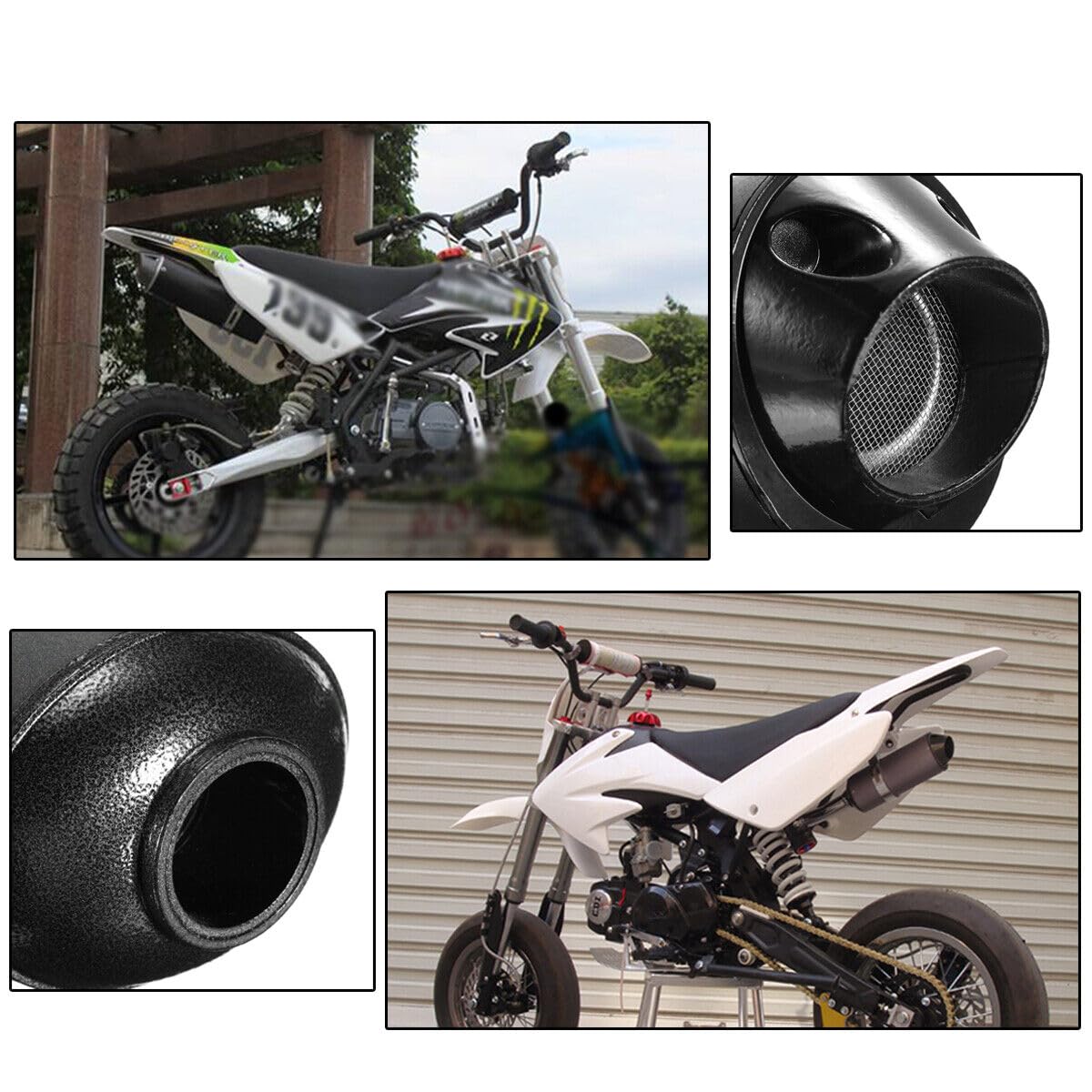 1.1'' 28mm Exhaust Muffler With Clamp for 90cc 110cc 125cc 140cc 150cc 160cc 4 Wheeler ATV Quad Motorcycle Scooter Chinese Taota