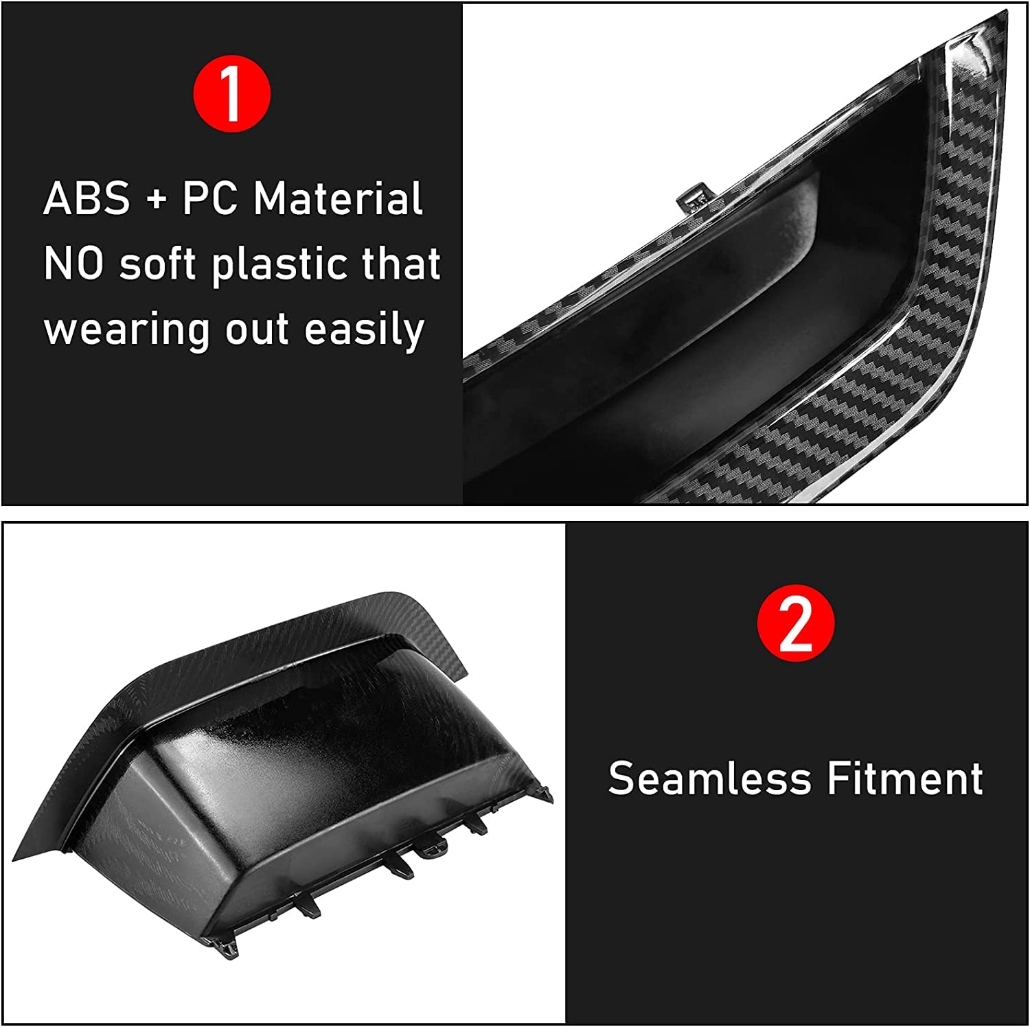 Jaronx Compatible With Bmw X3/X4 Door Handle, Carbon Fiber Pattern Driver Side Door Handle Cover Armrest Handle Cover Door Handle Compartment Compatible With Bmw X3 F25 2010-2016, X4 F26 2014-2017